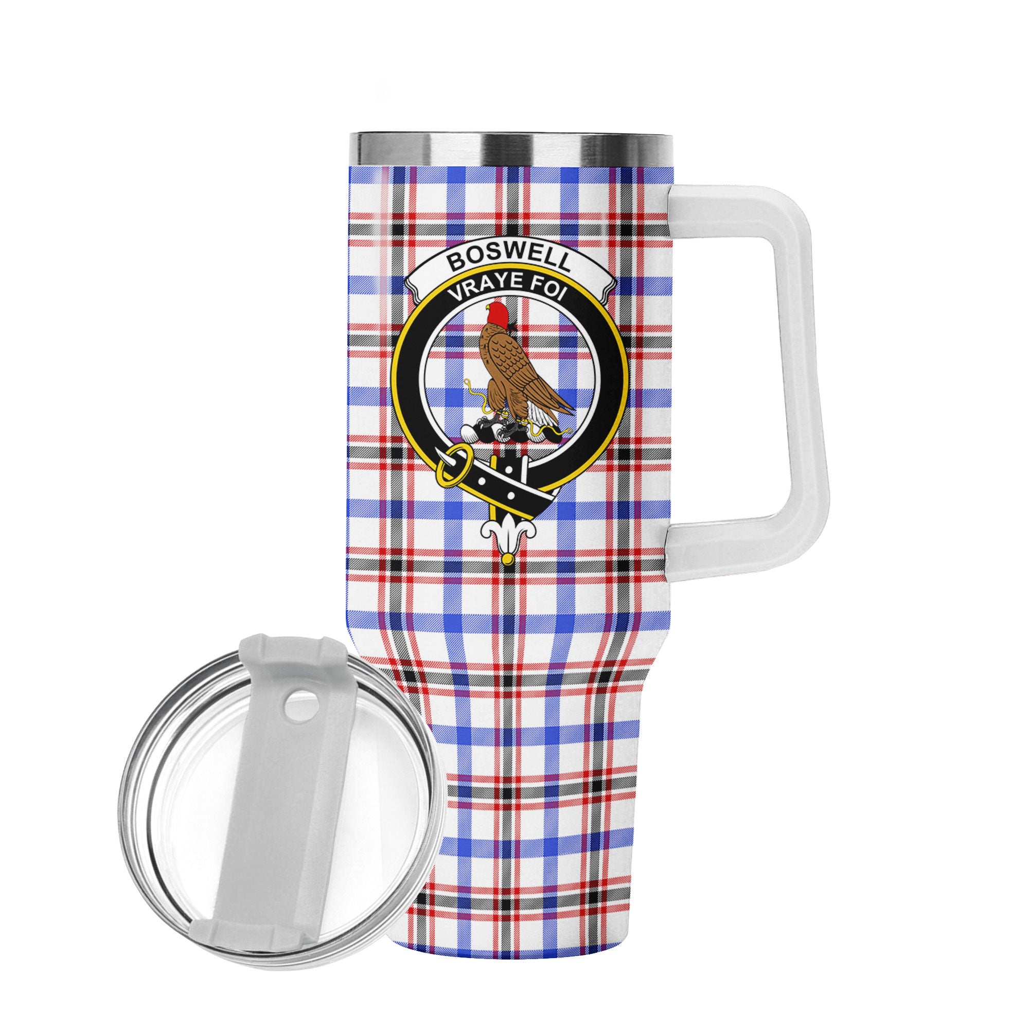 Boswell Modern Tartan Crest 40 oz Insulated Tumbler with Handle