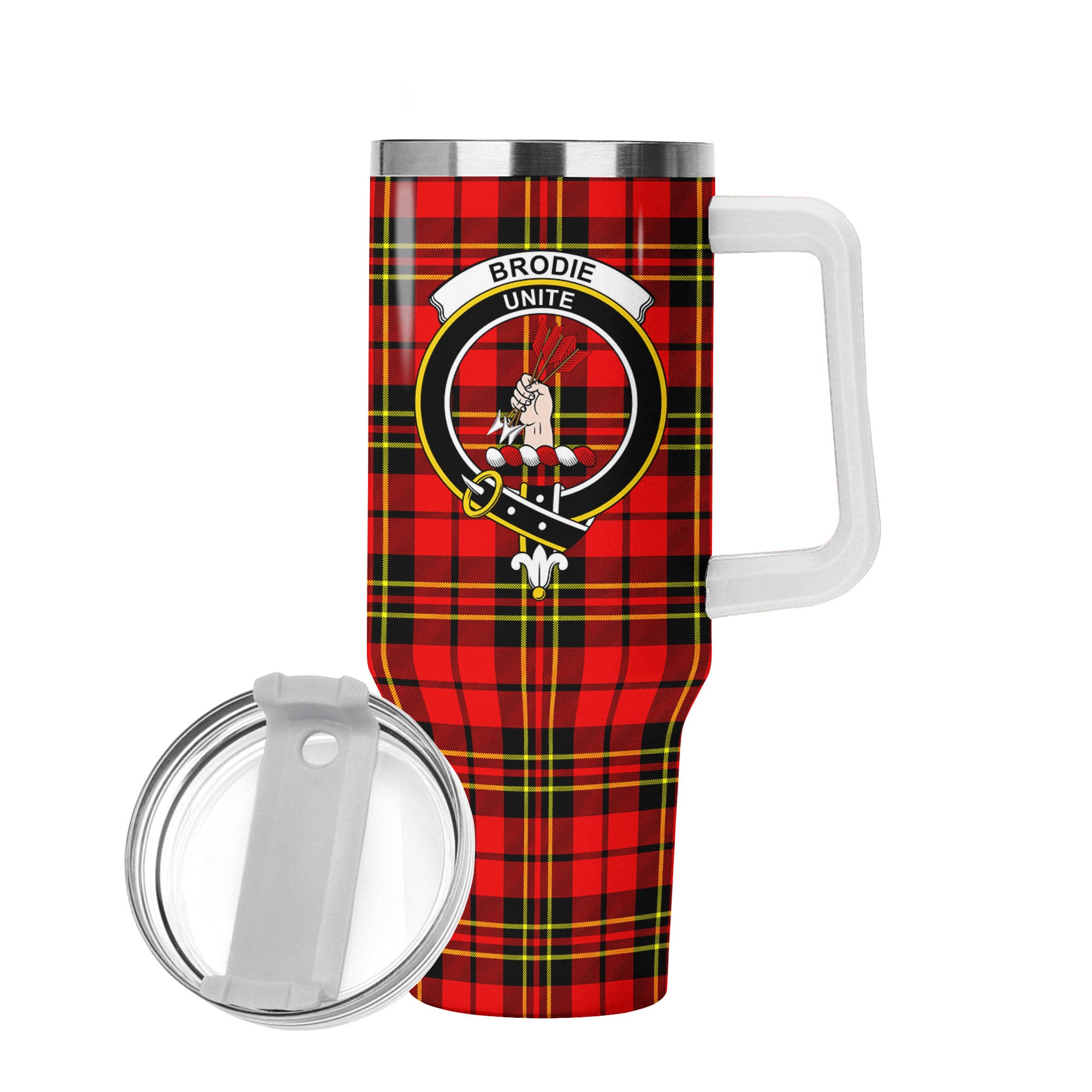 Brodie Modern Tartan Crest 40 oz Insulated Tumbler with Handle