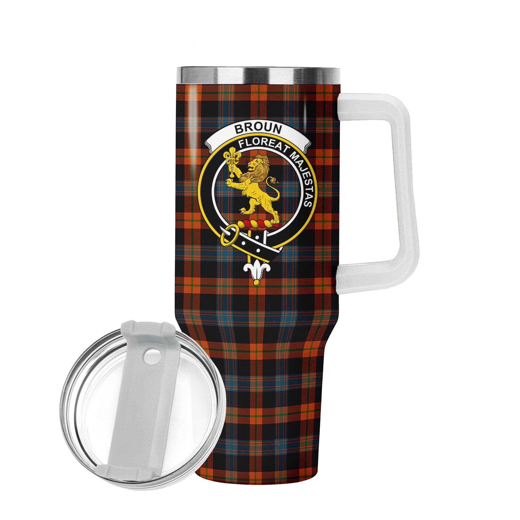 Broun Ancient Tartan Crest 40 oz Insulated Tumbler with Handle