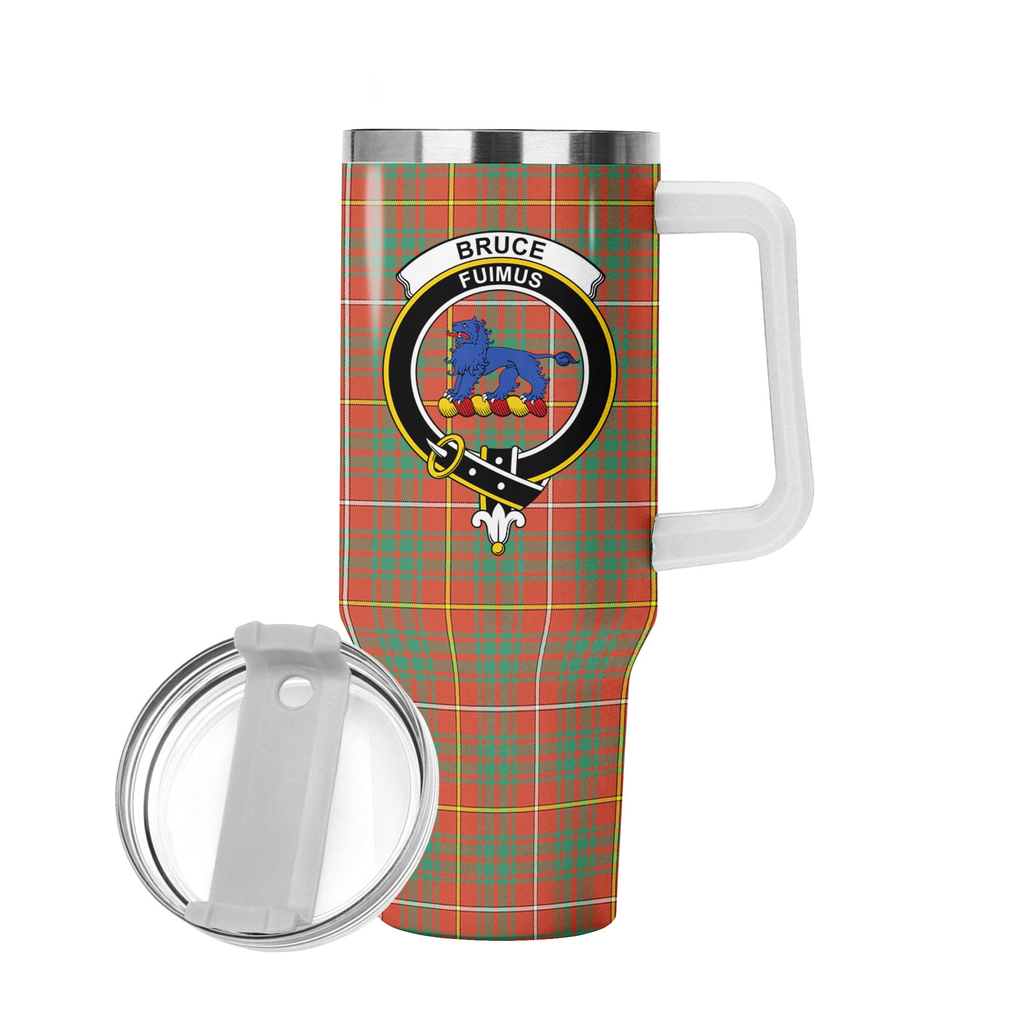 Bruce Ancient Tartan Crest 40 oz Insulated Tumbler with Handle