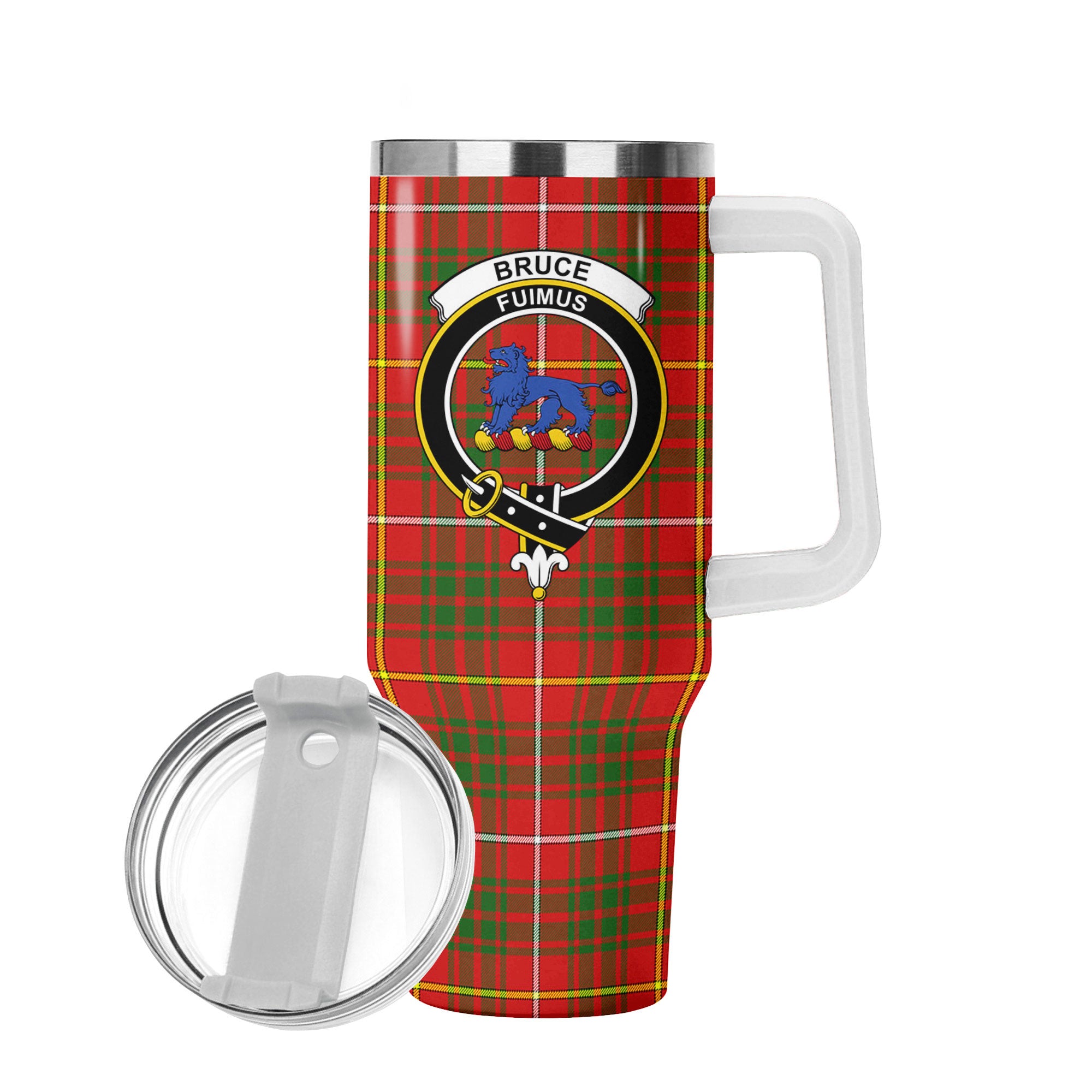Bruce Modern Tartan Crest 40 oz Insulated Tumbler with Handle