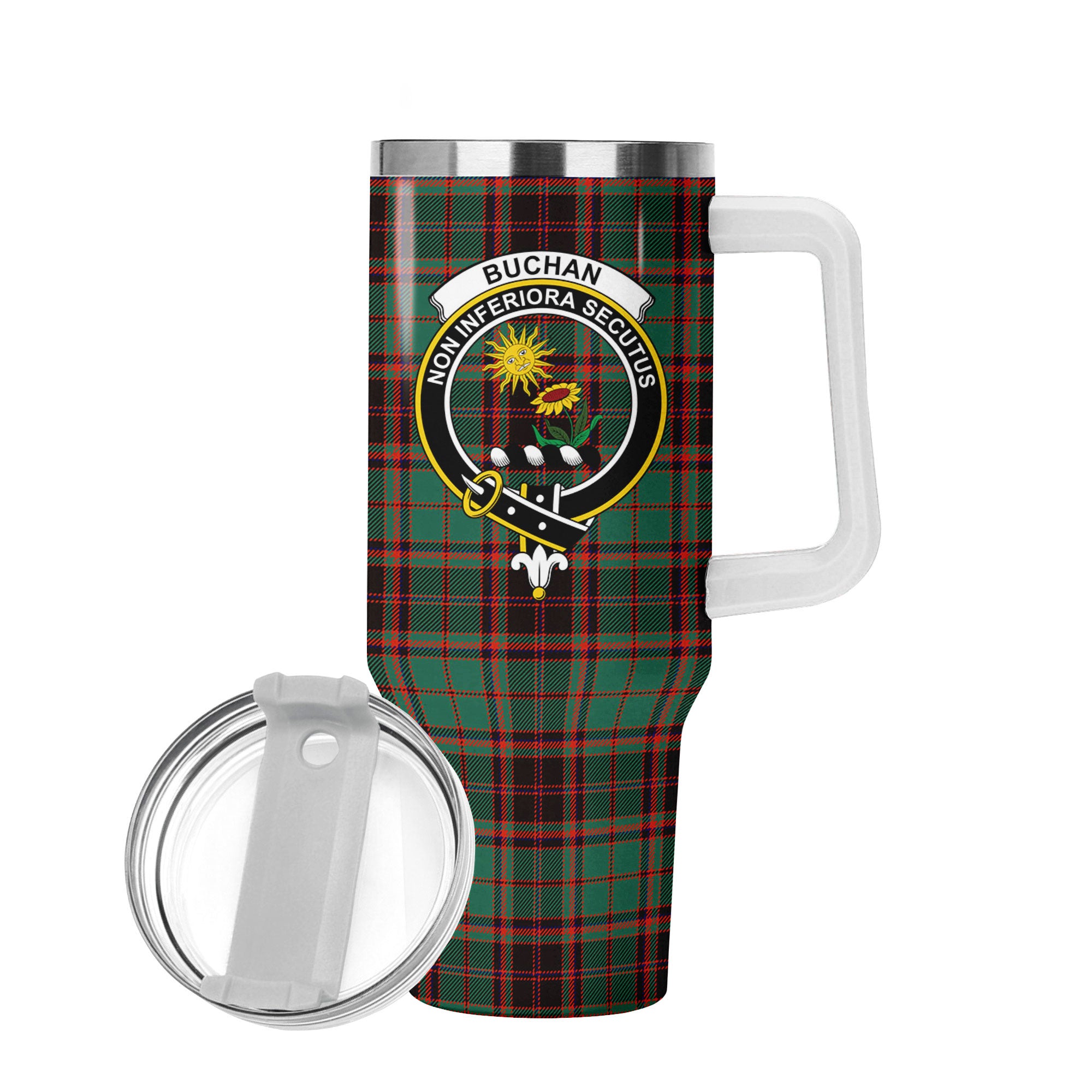 Buchan Ancient Tartan Crest 40 oz Insulated Tumbler with Handle