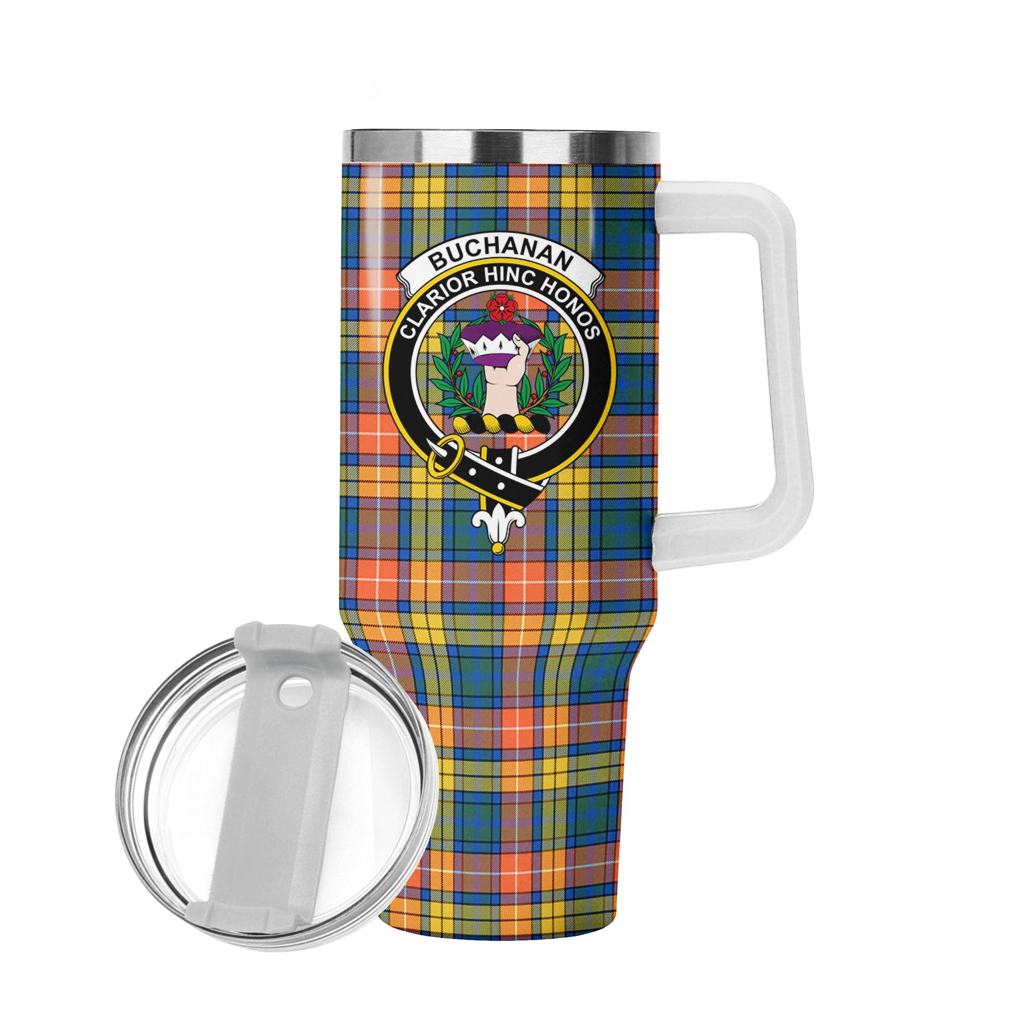Buchanan Ancient Tartan Crest 40 oz Insulated Tumbler with Handle