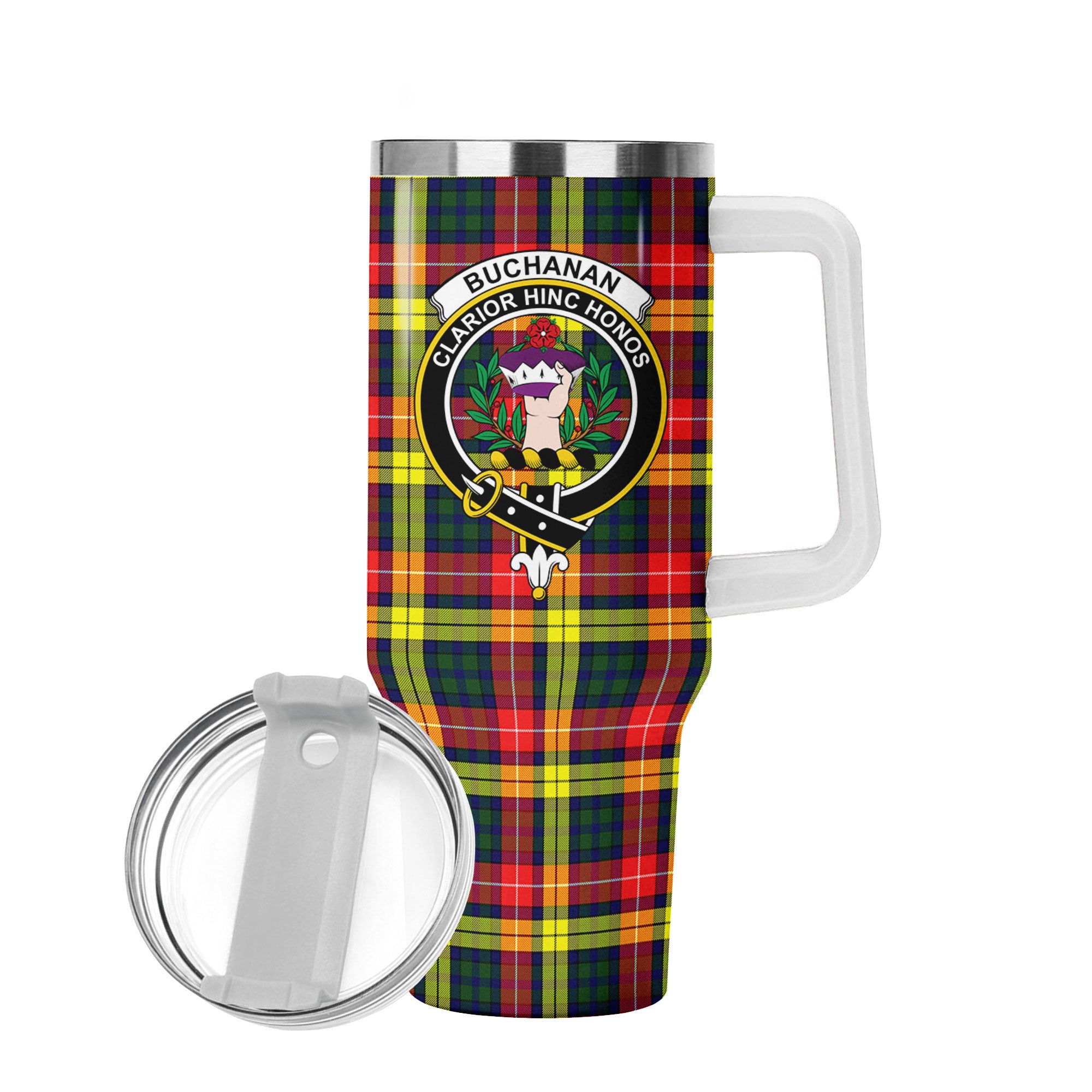 Buchanan Modern Tartan Crest 40 oz Insulated Tumbler with Handle