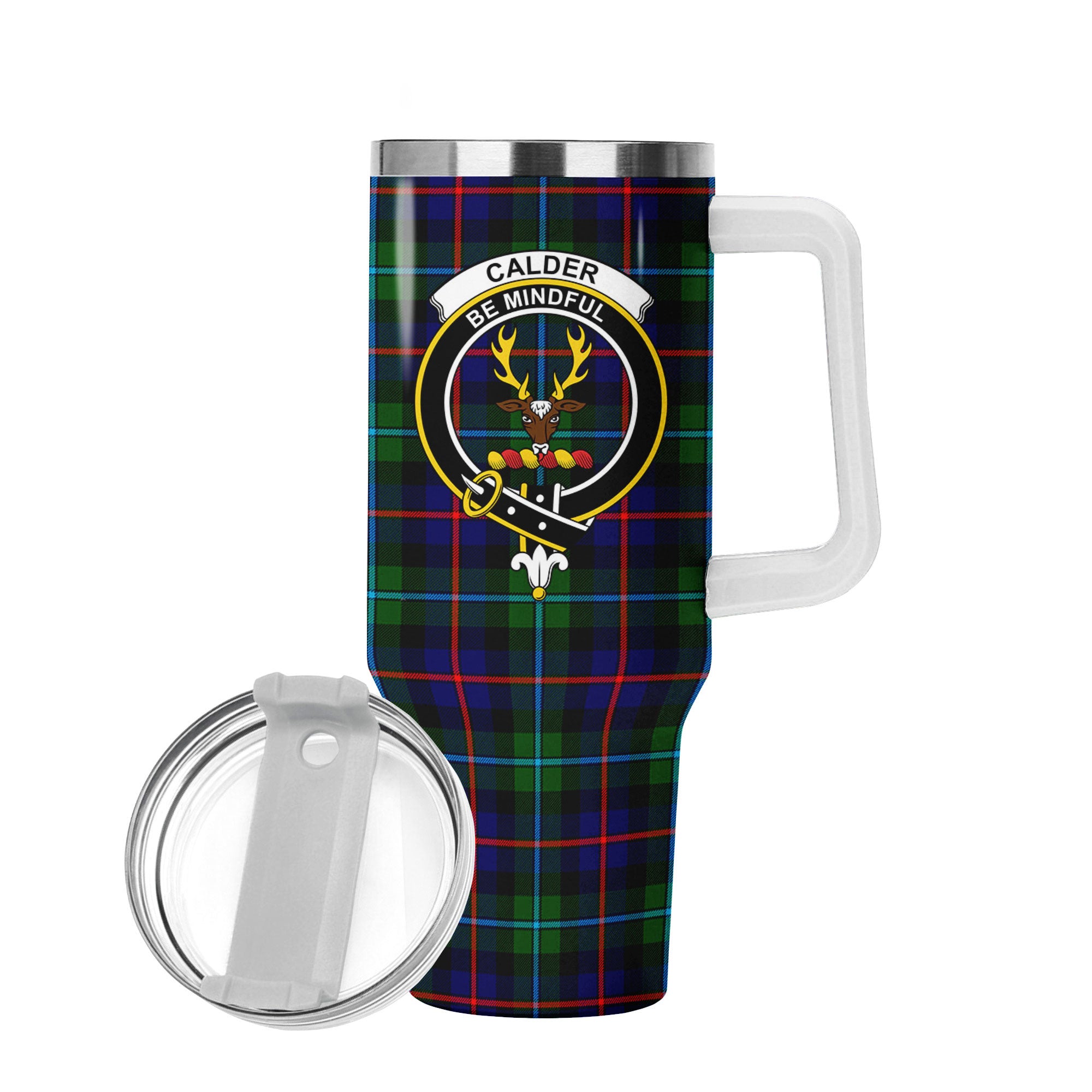 Calder Tartan Crest 40 oz Insulated Tumbler with Handle