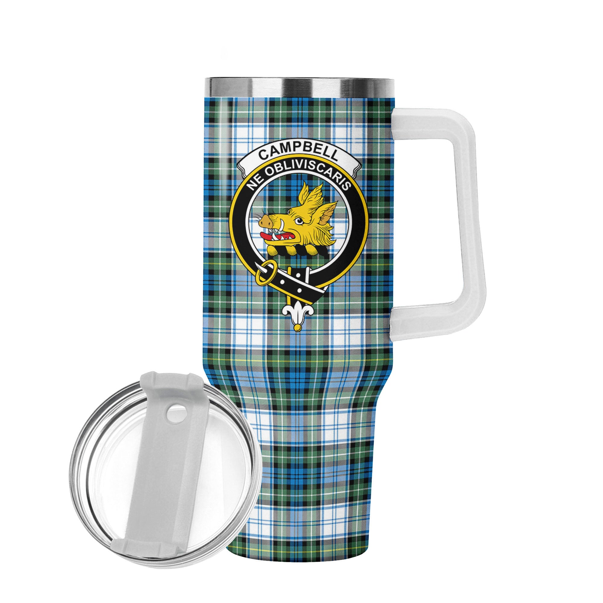 Campbell Dress Ancient Tartan Crest 40 oz Insulated Tumbler with Handle