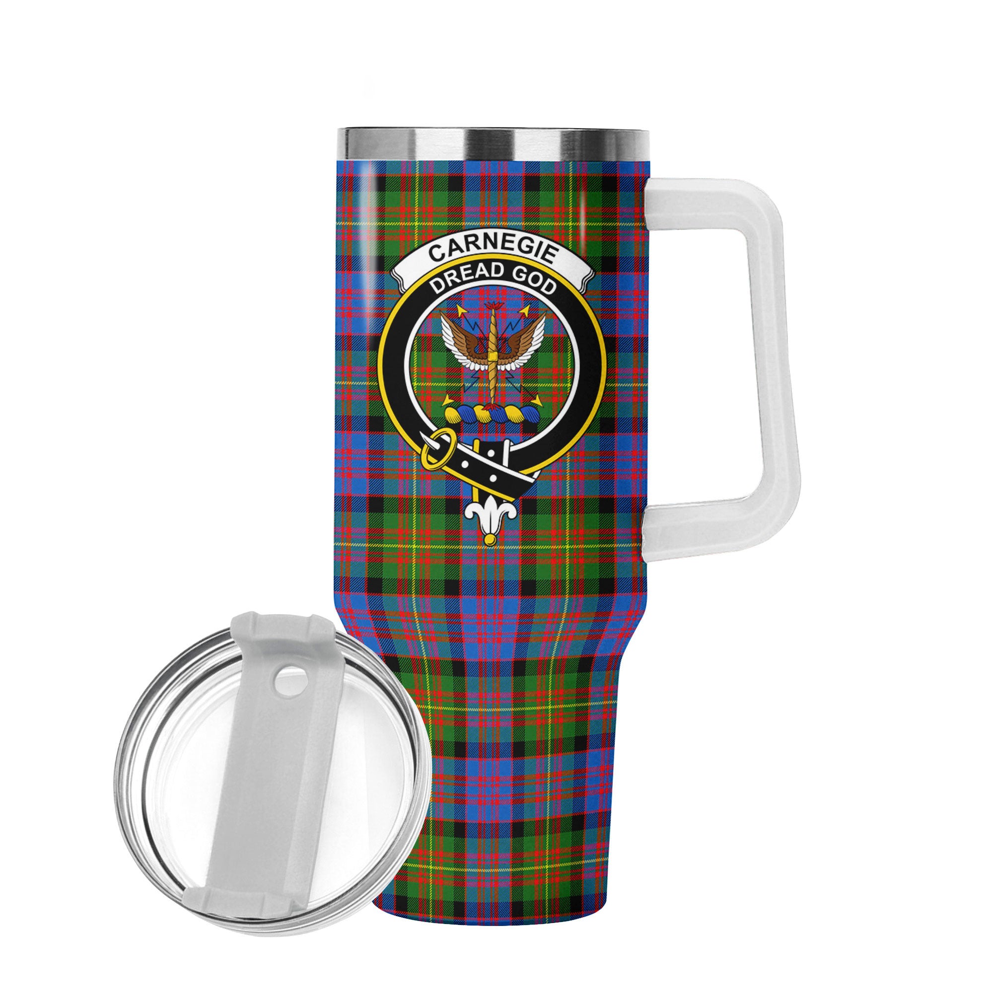 Carnegie Ancient Tartan Crest 40 oz Insulated Tumbler with Handle