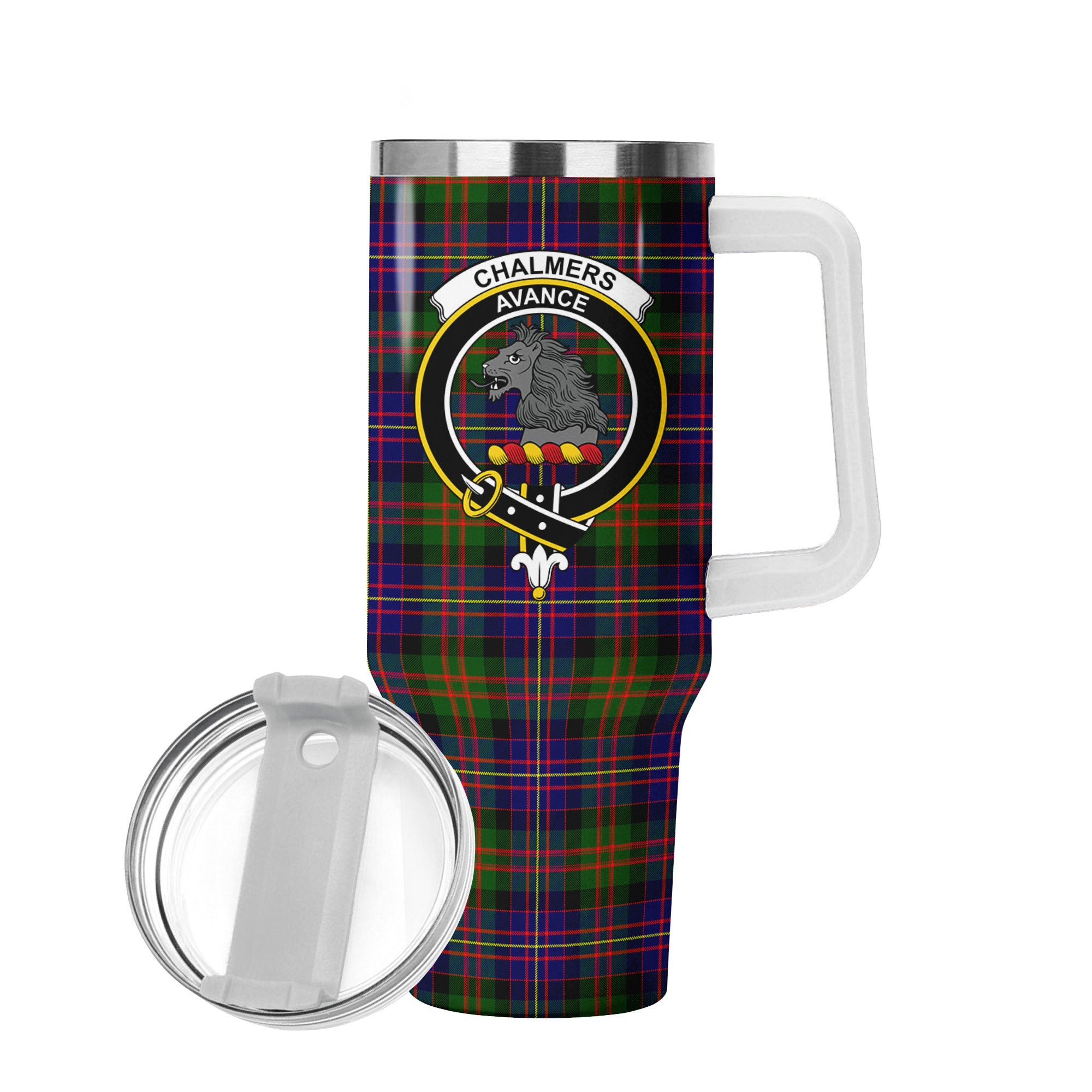 Chalmers Tartan Crest 40 oz Insulated Tumbler with Handle