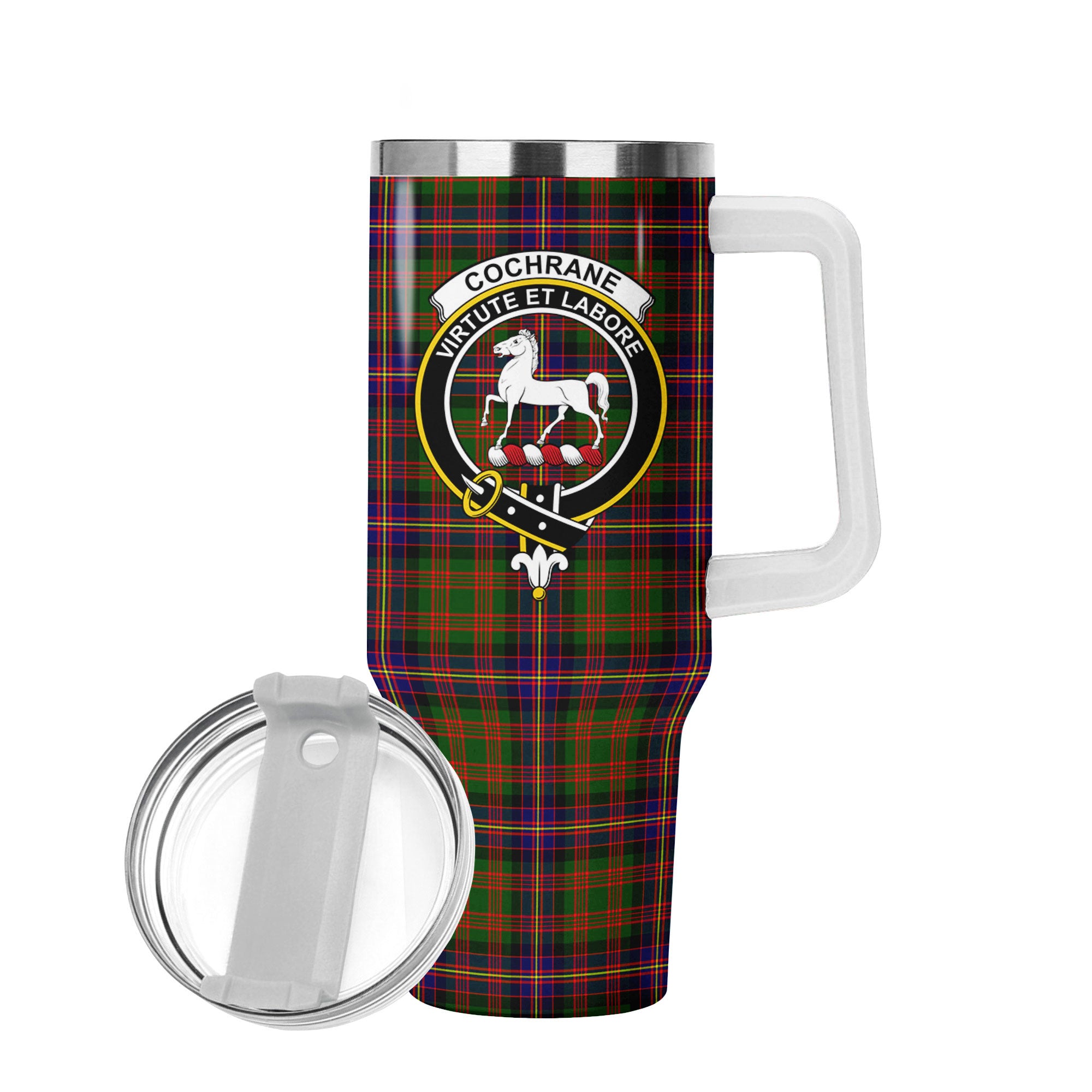 Cochrane Modern Tartan Crest 40 oz Insulated Tumbler with Handle