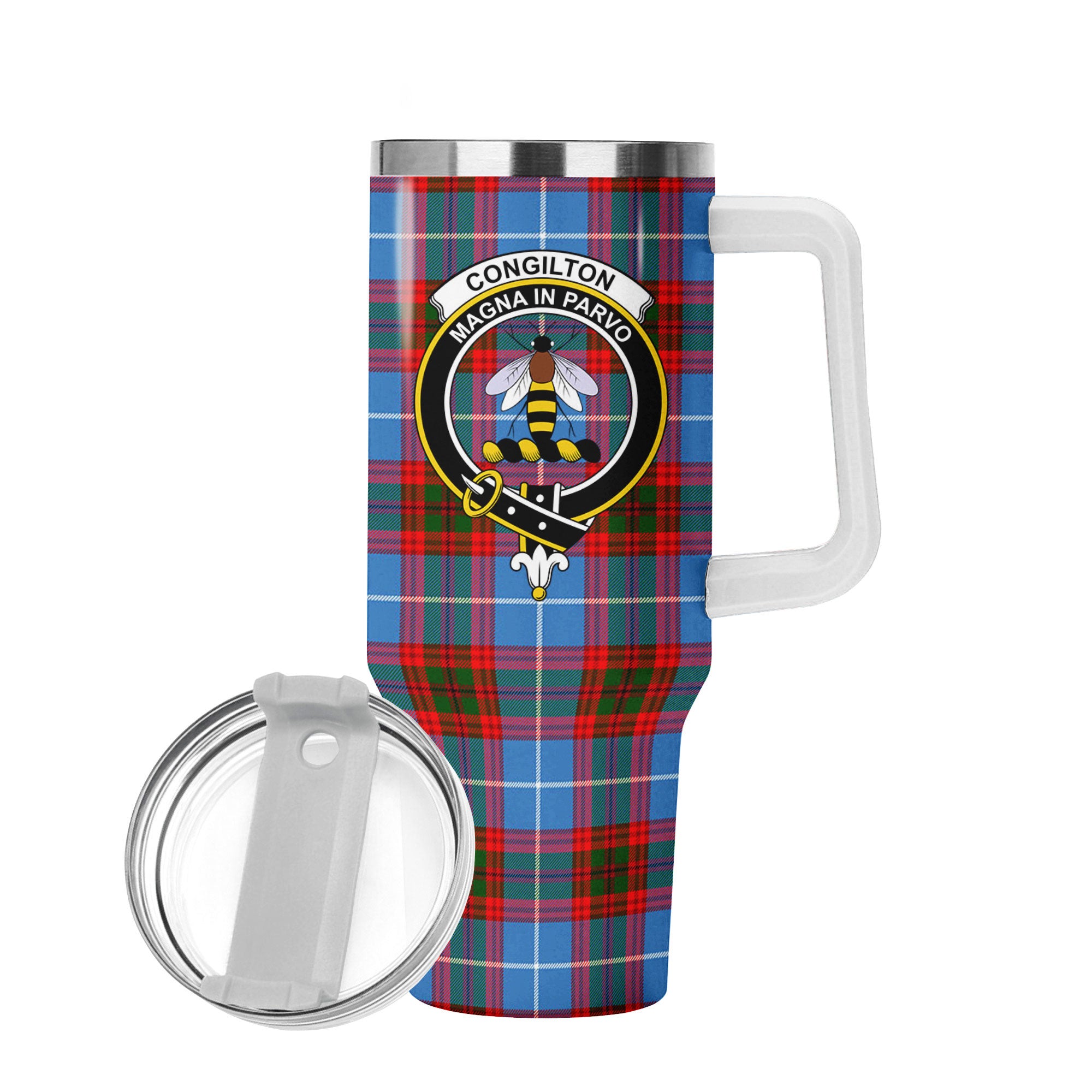 Congilton Tartan Crest 40 oz Insulated Tumbler with Handle