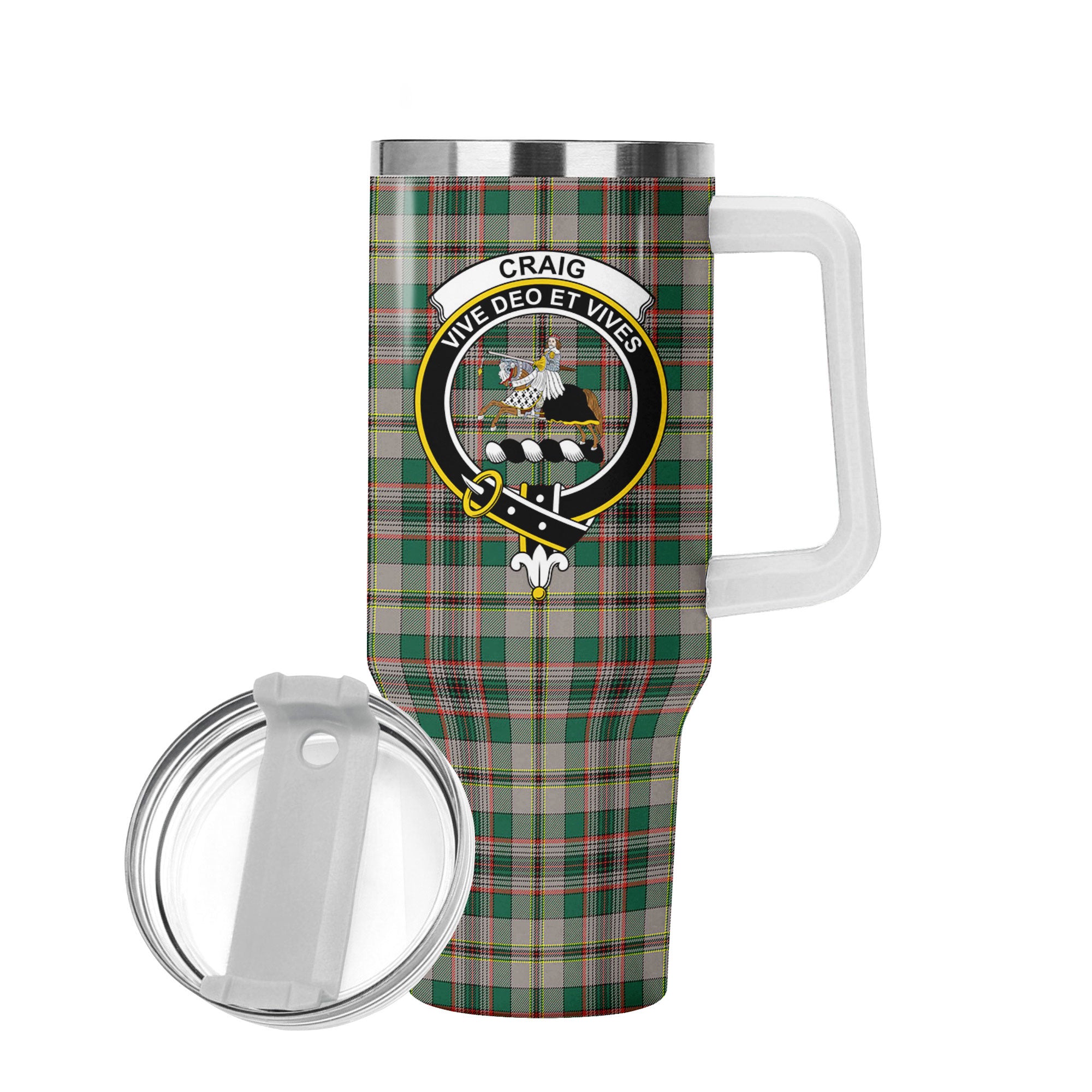 Craig Ancient Tartan Crest 40 oz Insulated Tumbler with Handle