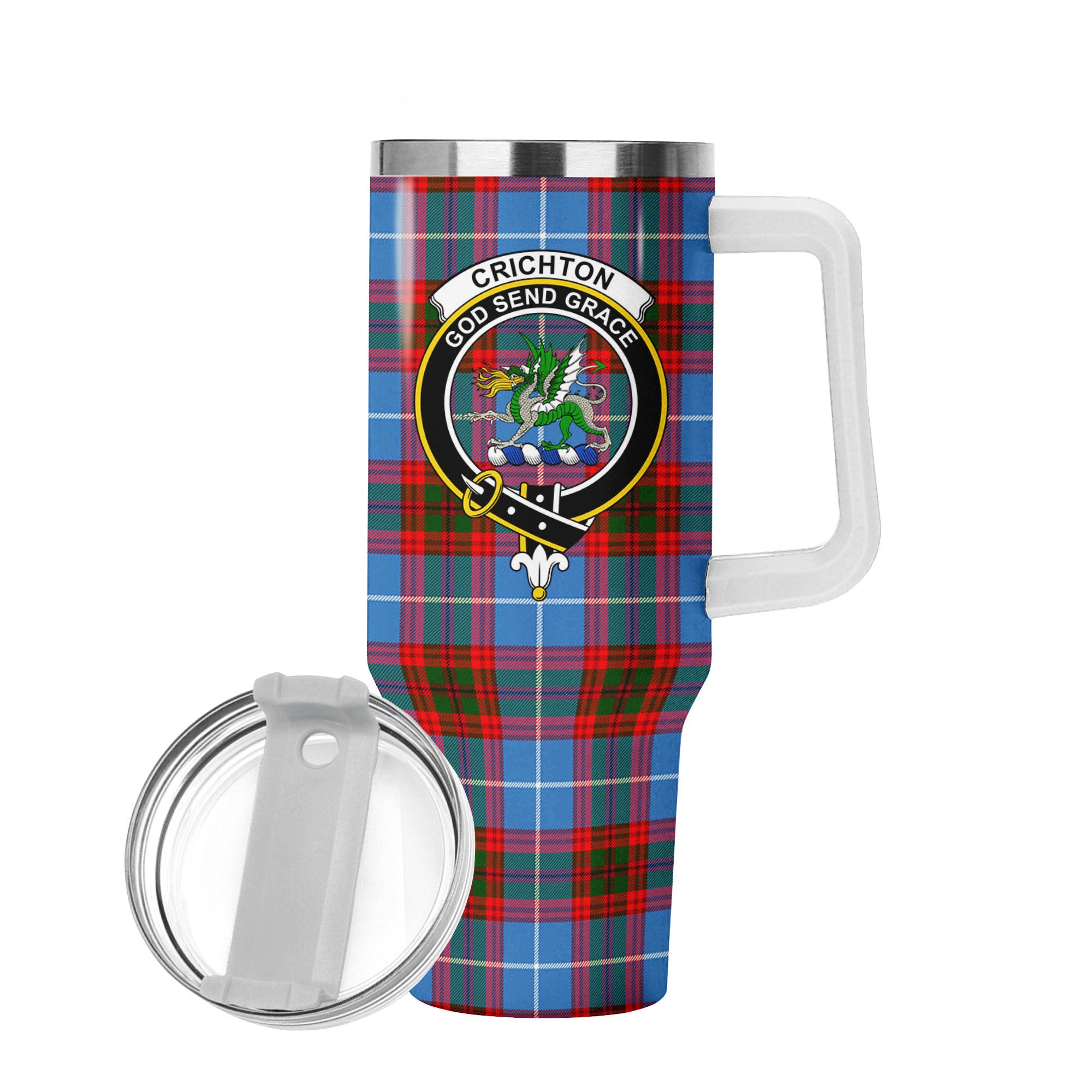 Crichton Tartan Crest 40 oz Insulated Tumbler with Handle