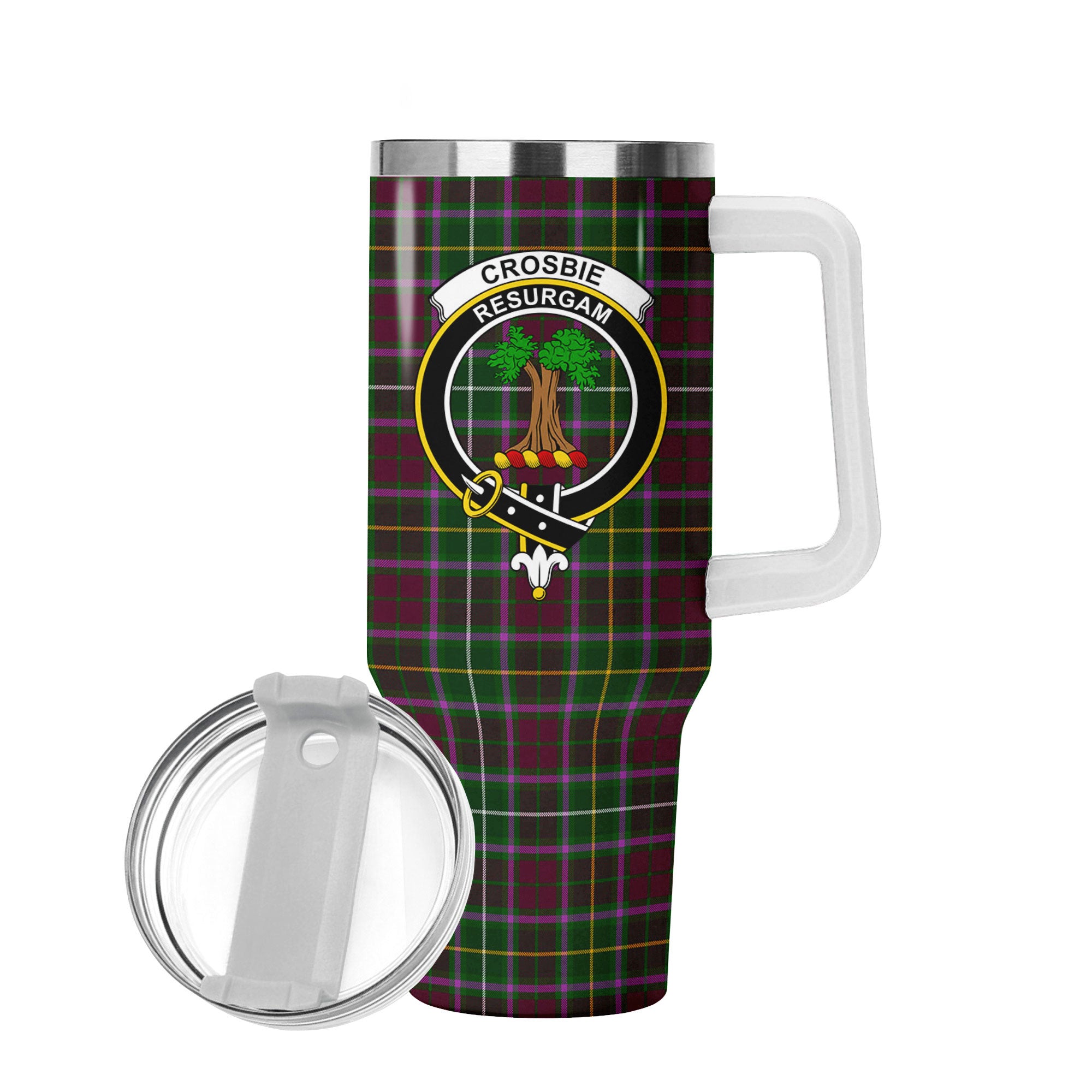 Crosbie Tartan Crest 40 oz Insulated Tumbler with Handle