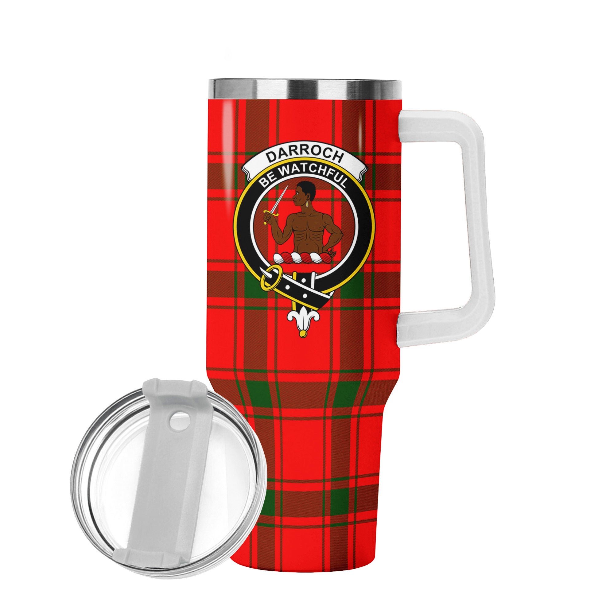 Darroch (Gourock) Tartan Crest 40 oz Insulated Tumbler with Handle