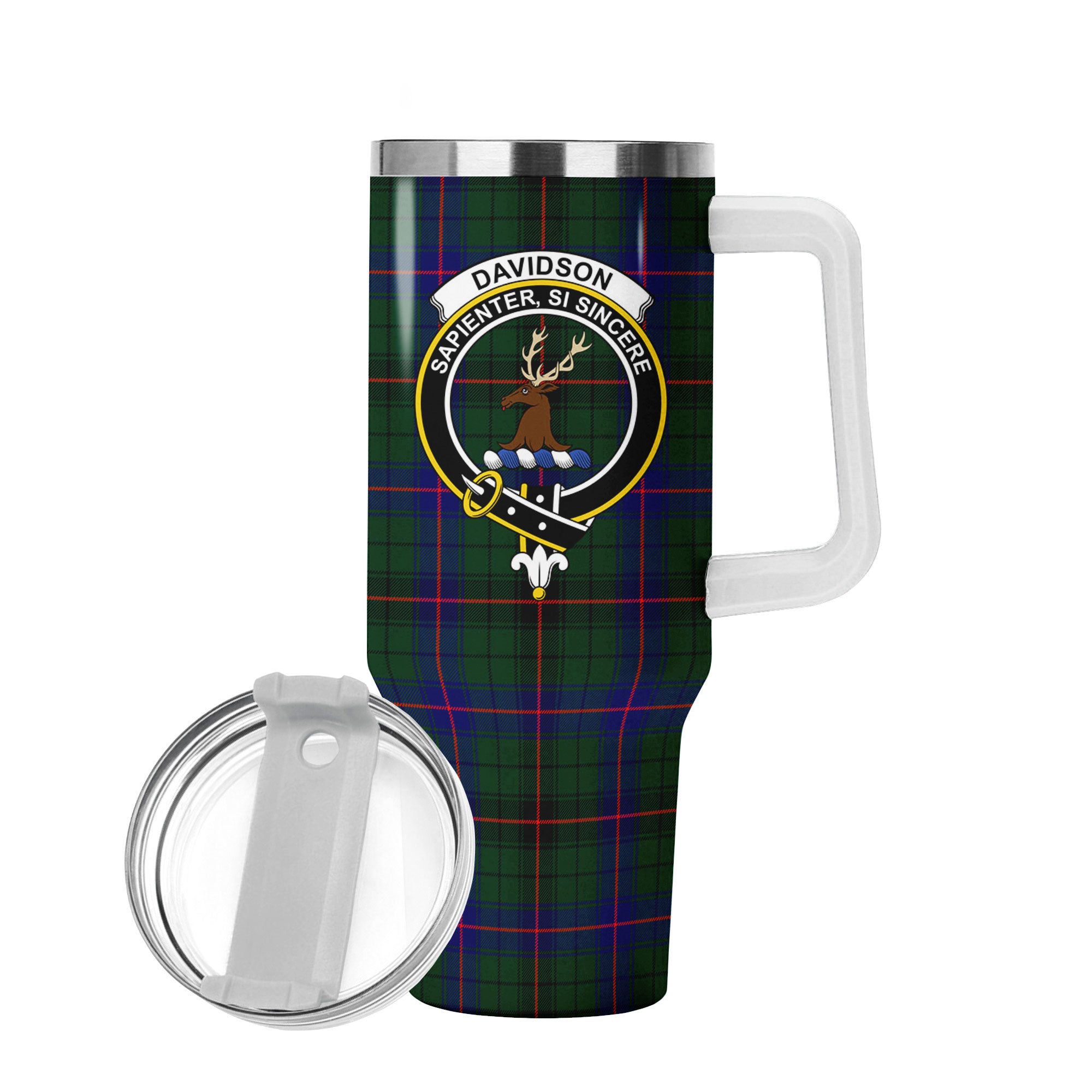 Davidson Modern Tartan Crest 40 oz Insulated Tumbler with Handle