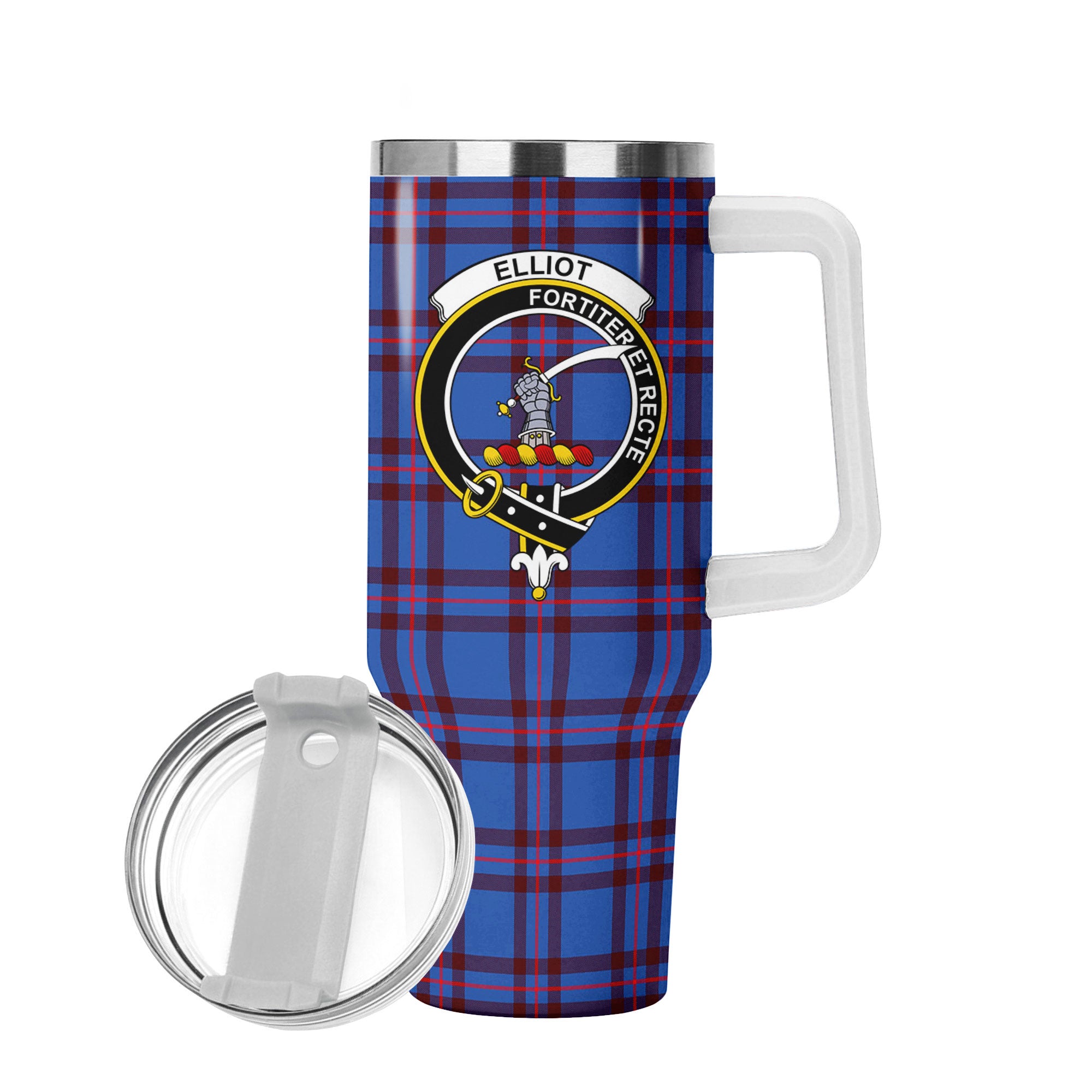 Elliot Modern Tartan Crest 40 oz Insulated Tumbler with Handle