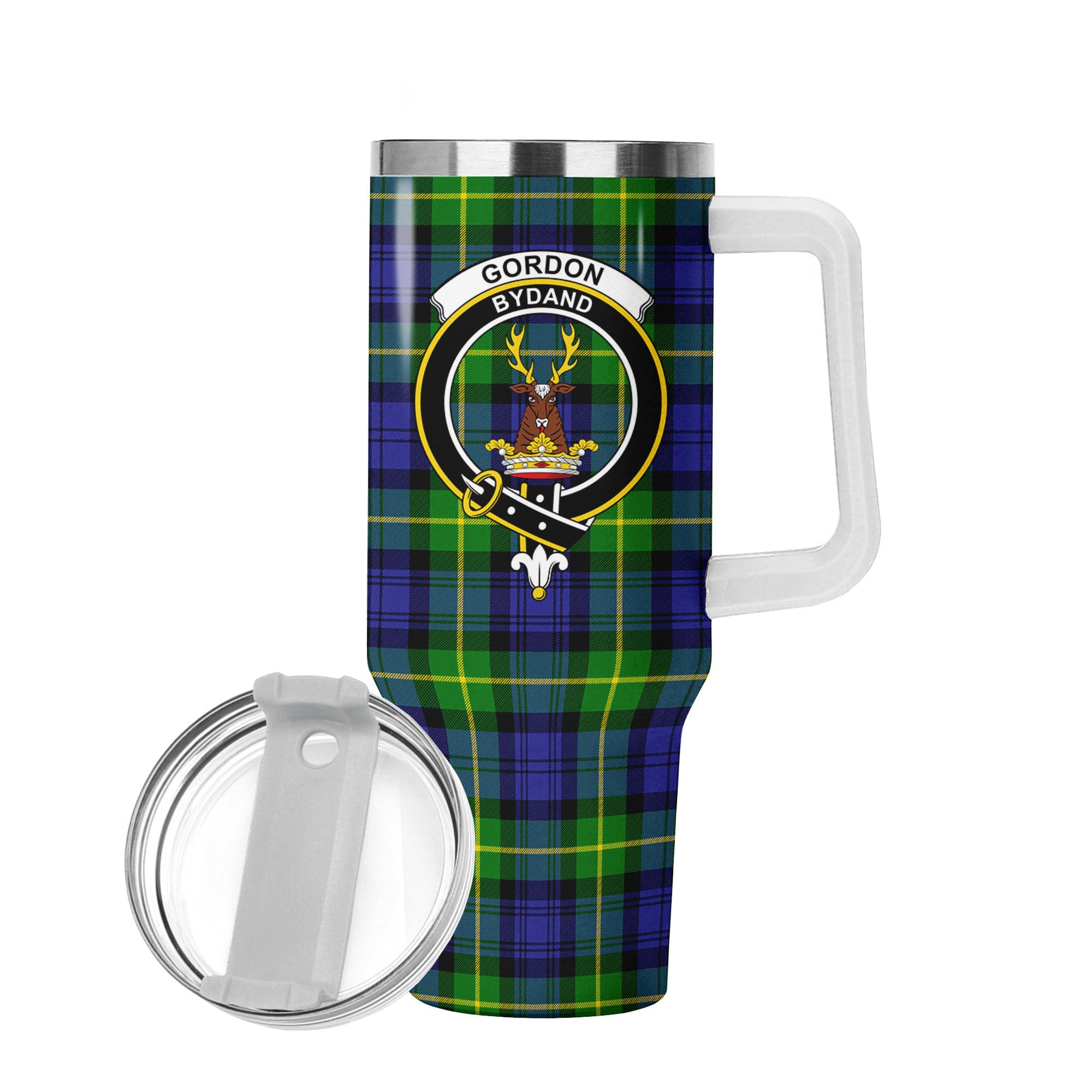 Gordon Modern Tartan Crest 40 oz Insulated Tumbler with Handle