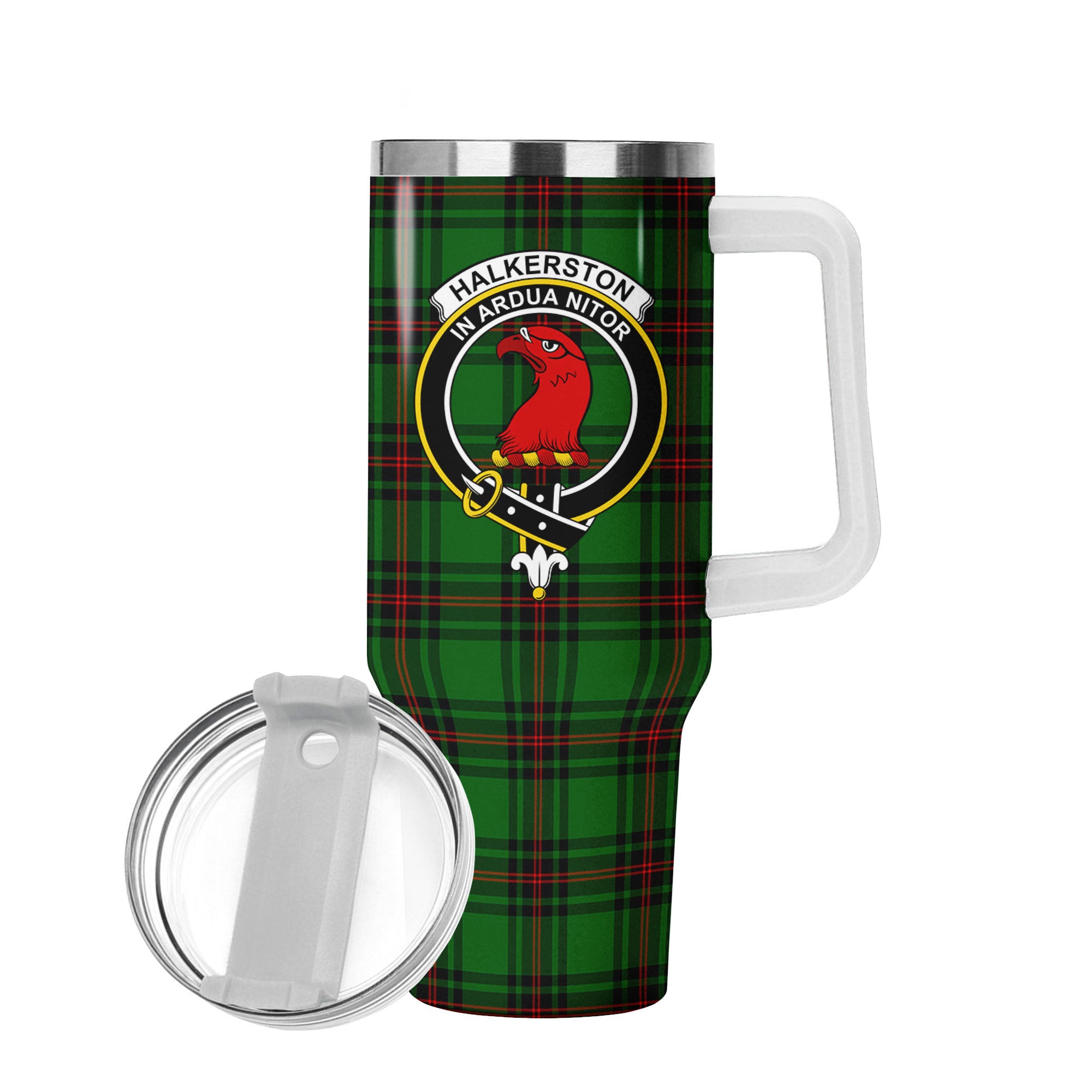 Halkerston Tartan Crest 40 oz Insulated Tumbler with Handle