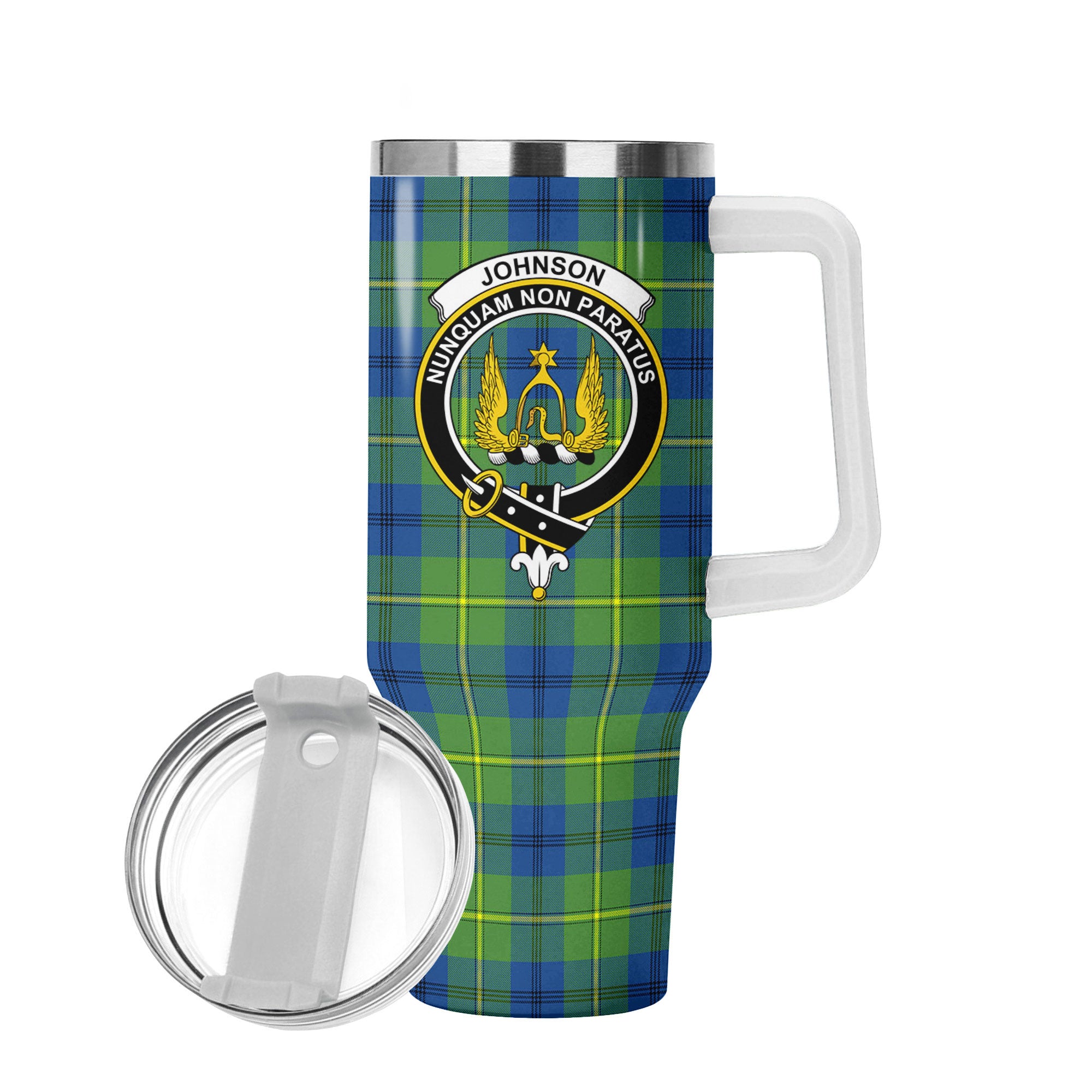 Johnson Ancient Tartan Crest 40 oz Insulated Tumbler with Handle