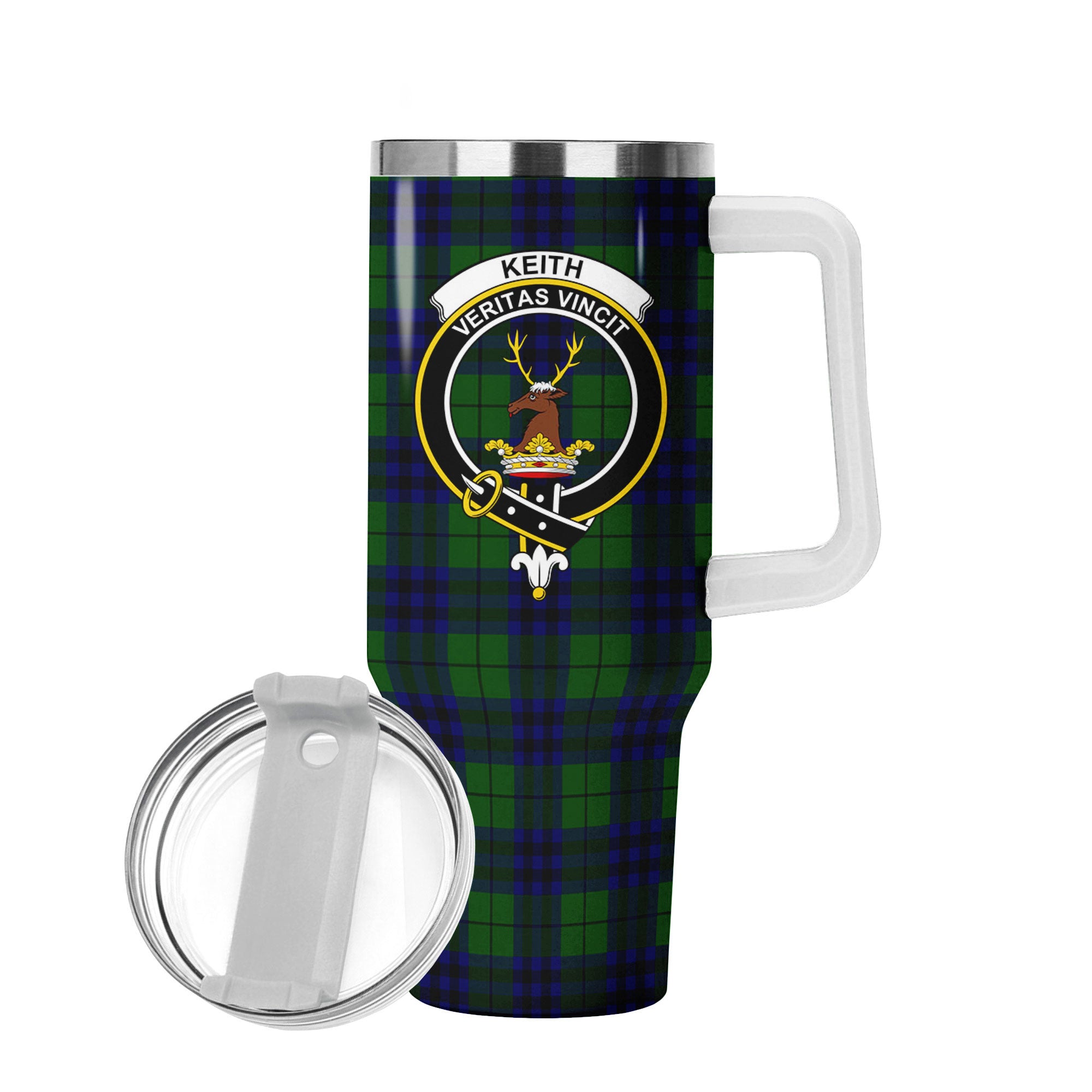 Keith Modern Tartan Crest 40 oz Insulated Tumbler with Handle