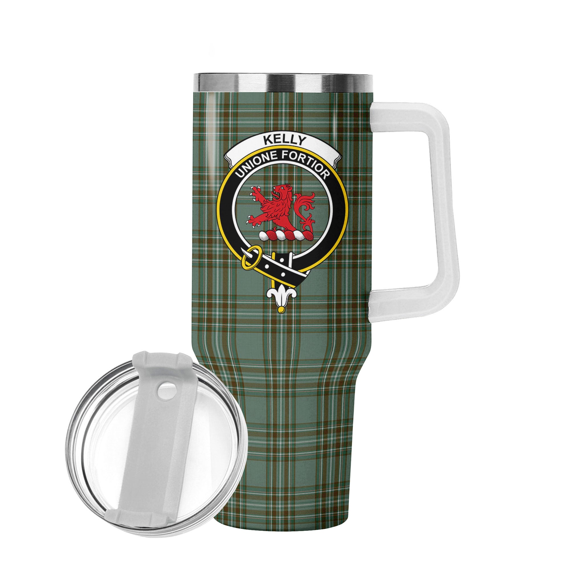 Kelly Dress Tartan Crest 40 oz Insulated Tumbler with Handle