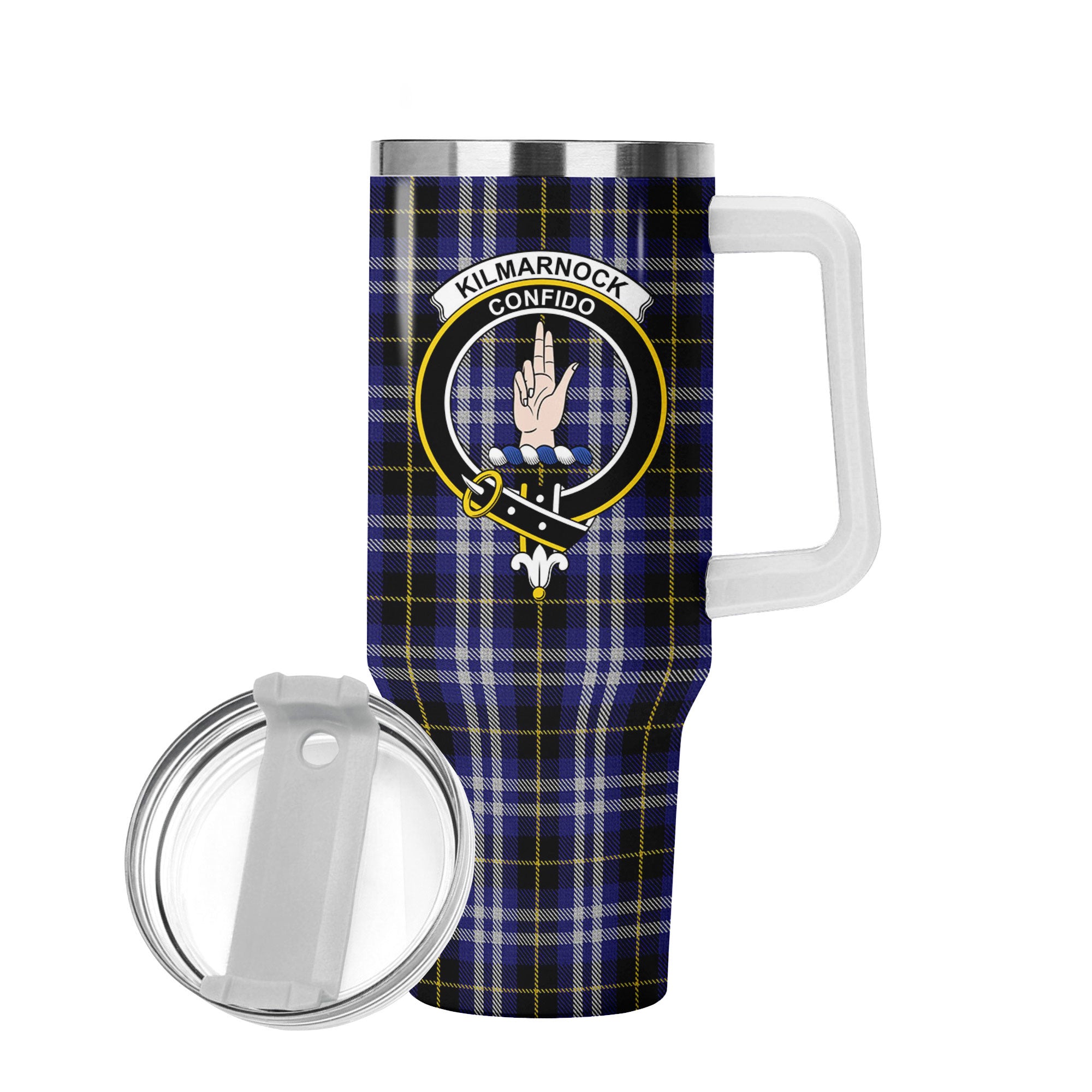 Kilmarnock Tartan Crest 40 oz Insulated Tumbler with Handle
