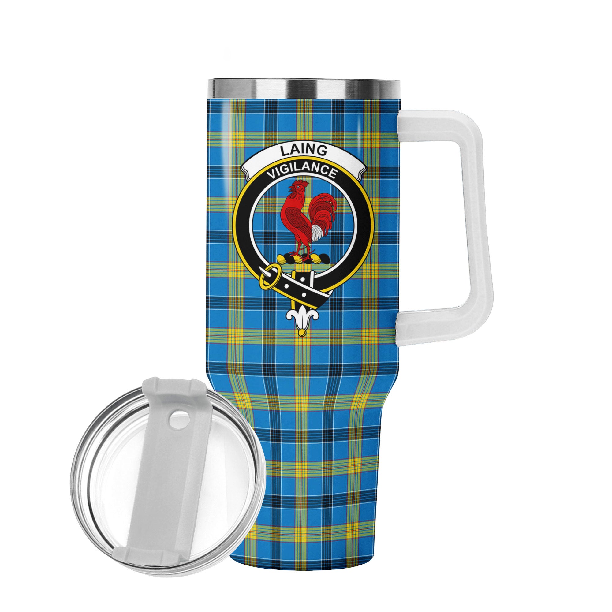 Laing Tartan Crest 40 oz Insulated Tumbler with Handle