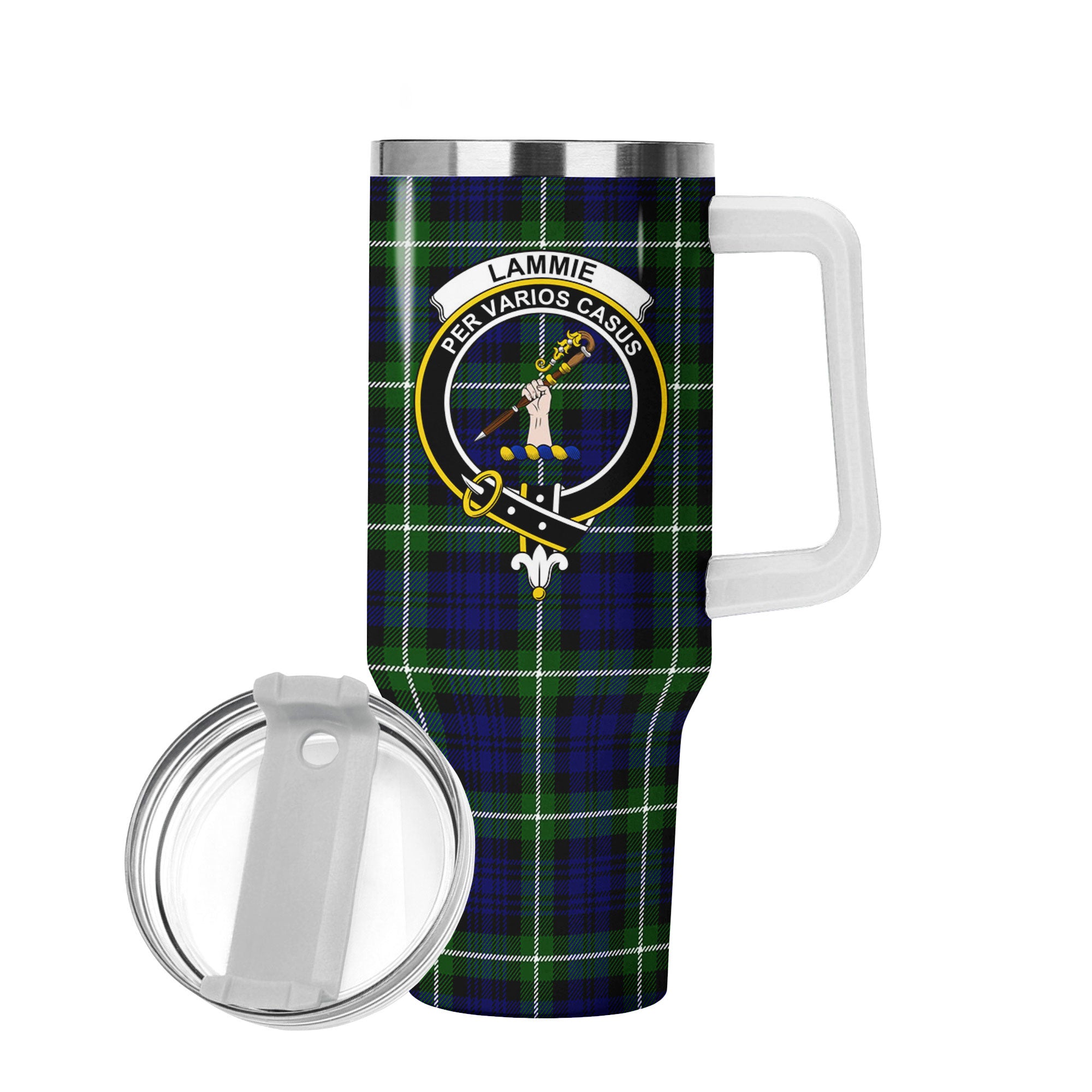 Lammie Tartan Crest 40 oz Insulated Tumbler with Handle