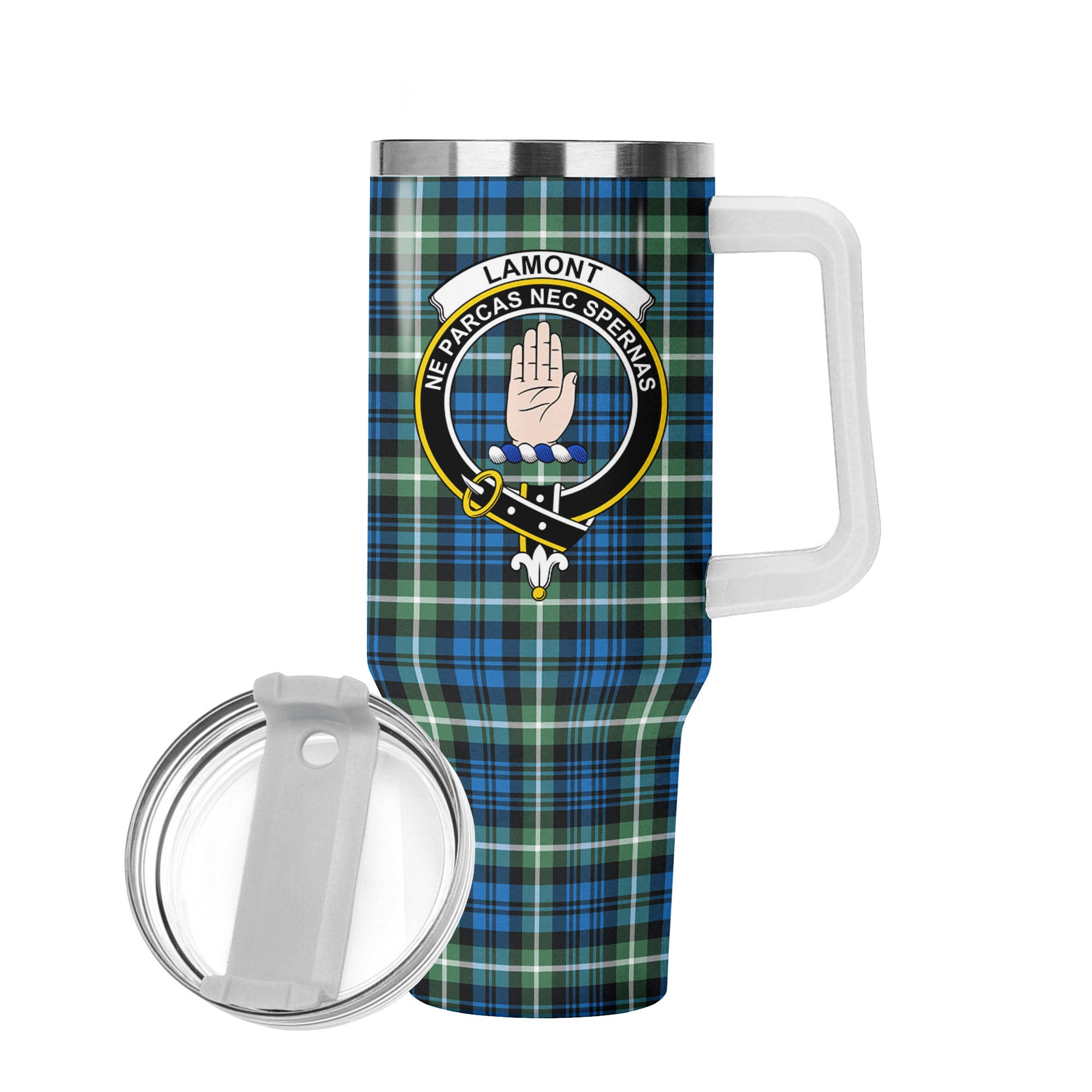 Lamont Ancient Tartan Crest 40 oz Insulated Tumbler with Handle