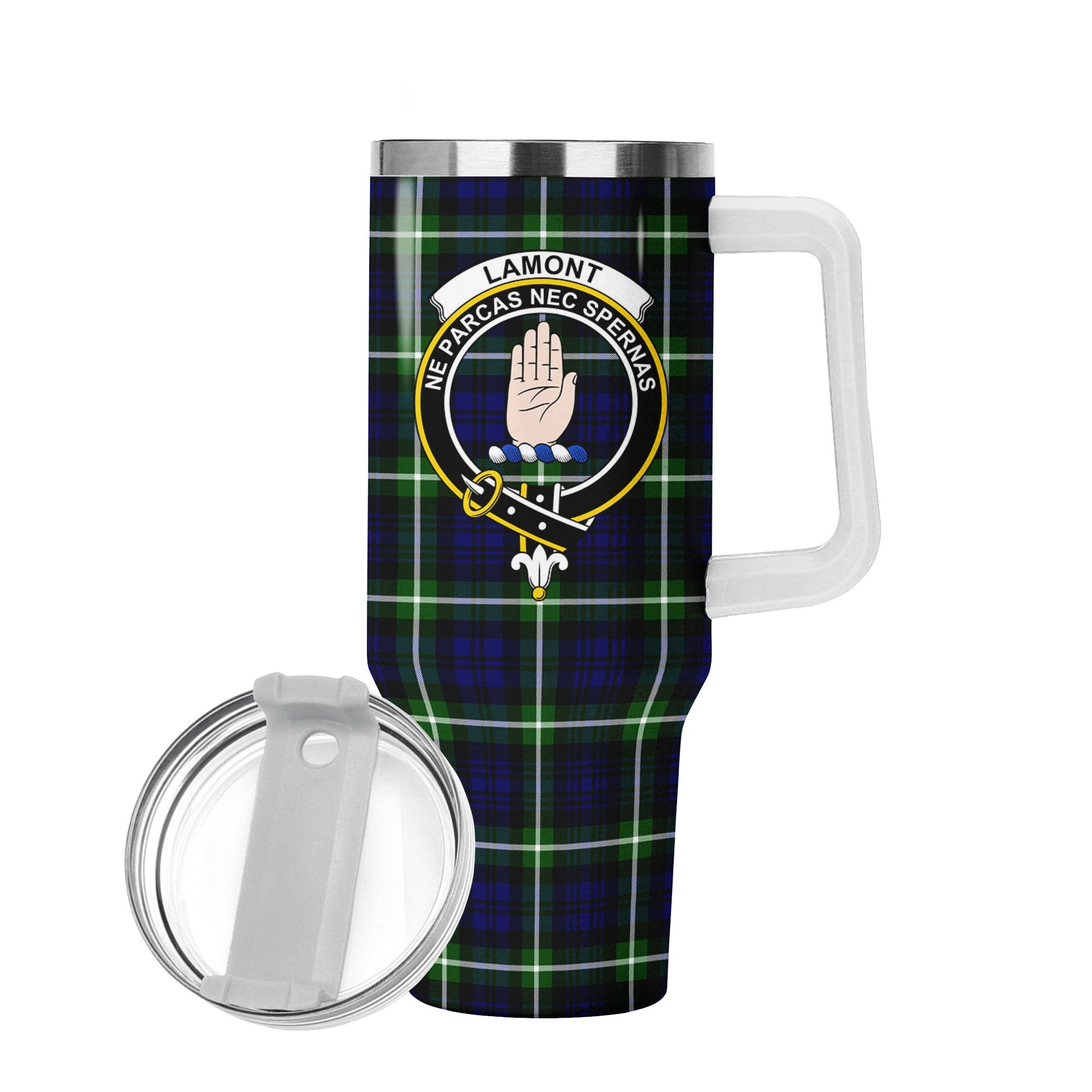Lamont Modern Tartan Crest 40 oz Insulated Tumbler with Handle