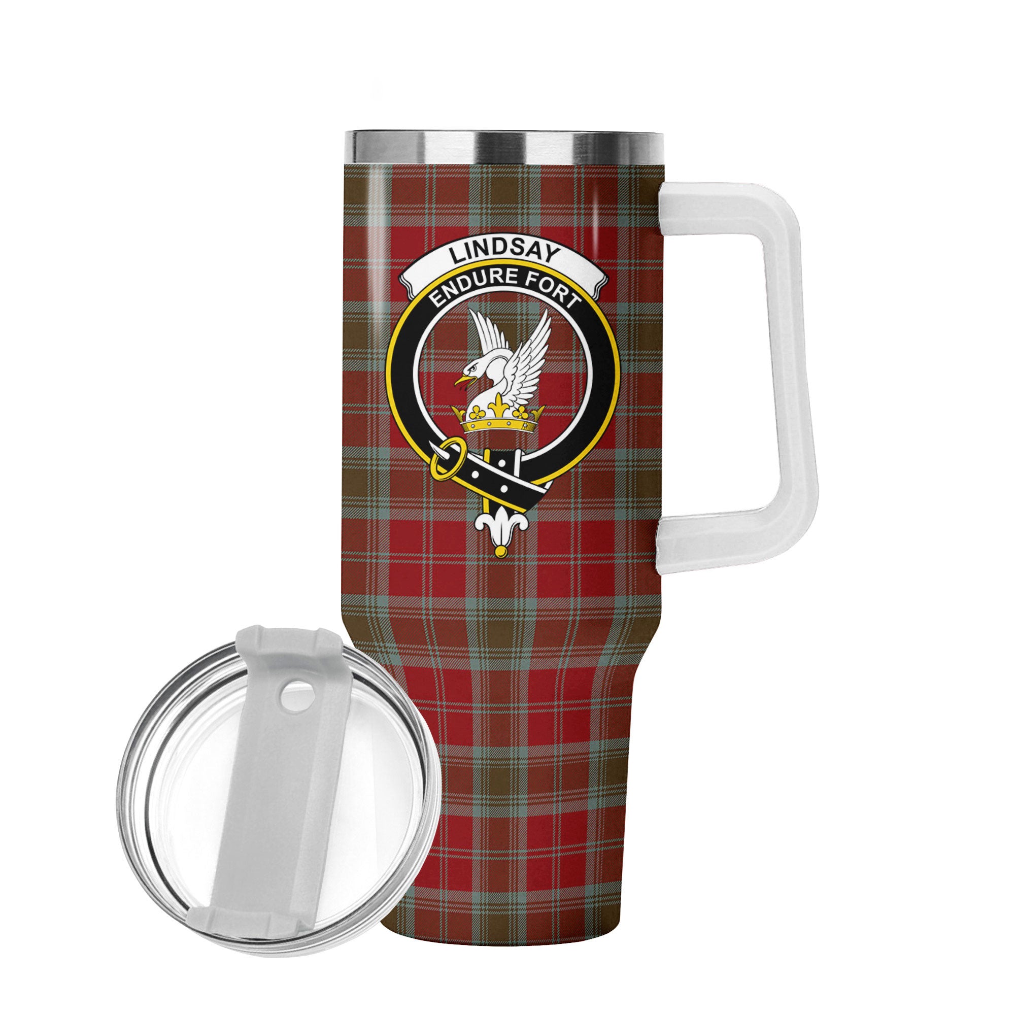 Lindsay Weathered Tartan Crest 40 oz Insulated Tumbler with Handle