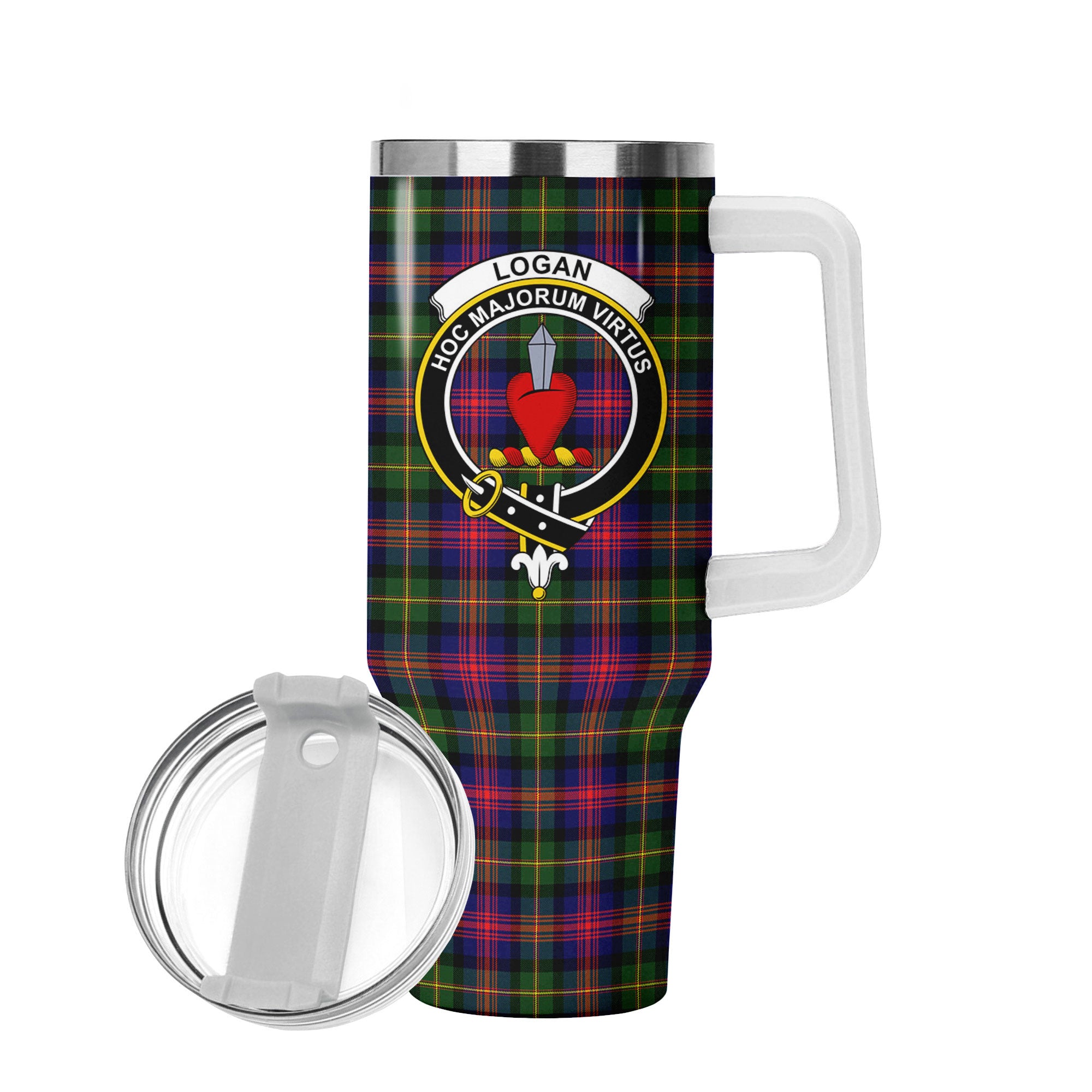 Logan Modern Tartan Crest 40 oz Insulated Tumbler with Handle