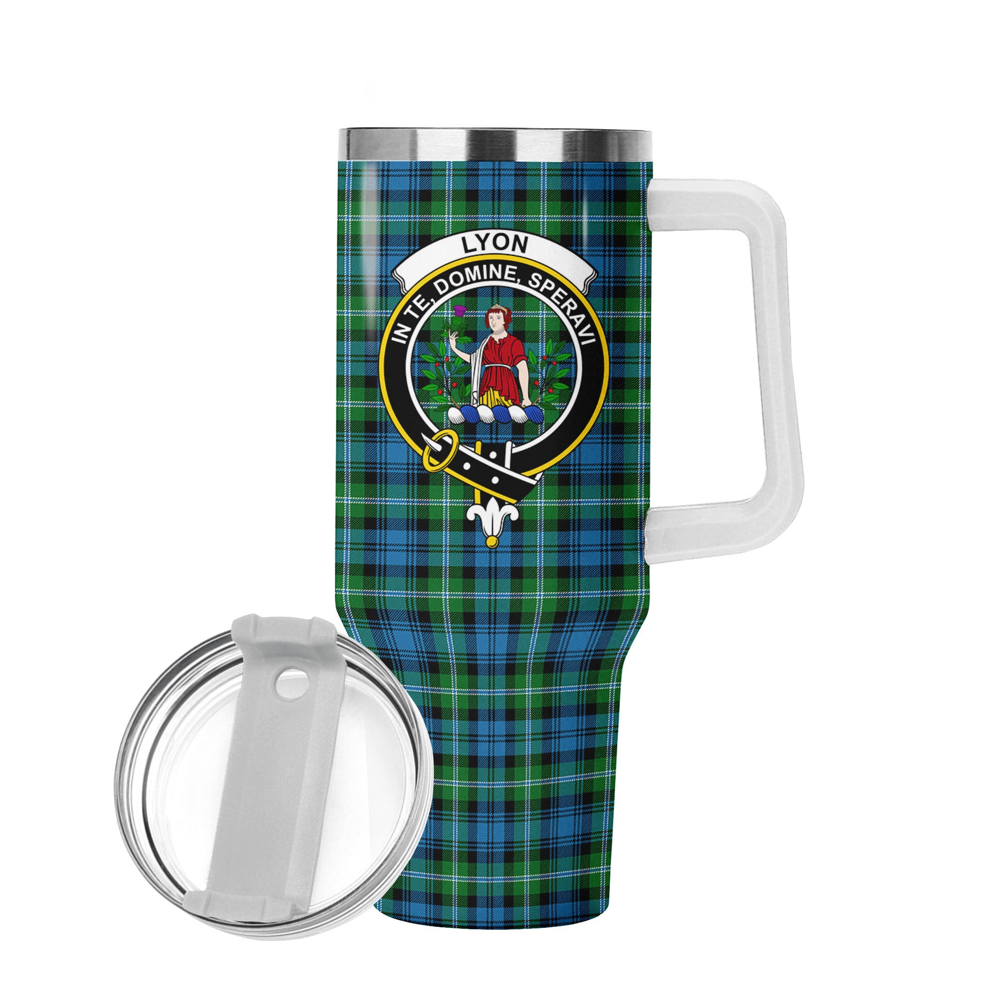 Lyon Tartan Crest 40 oz Insulated Tumbler with Handle