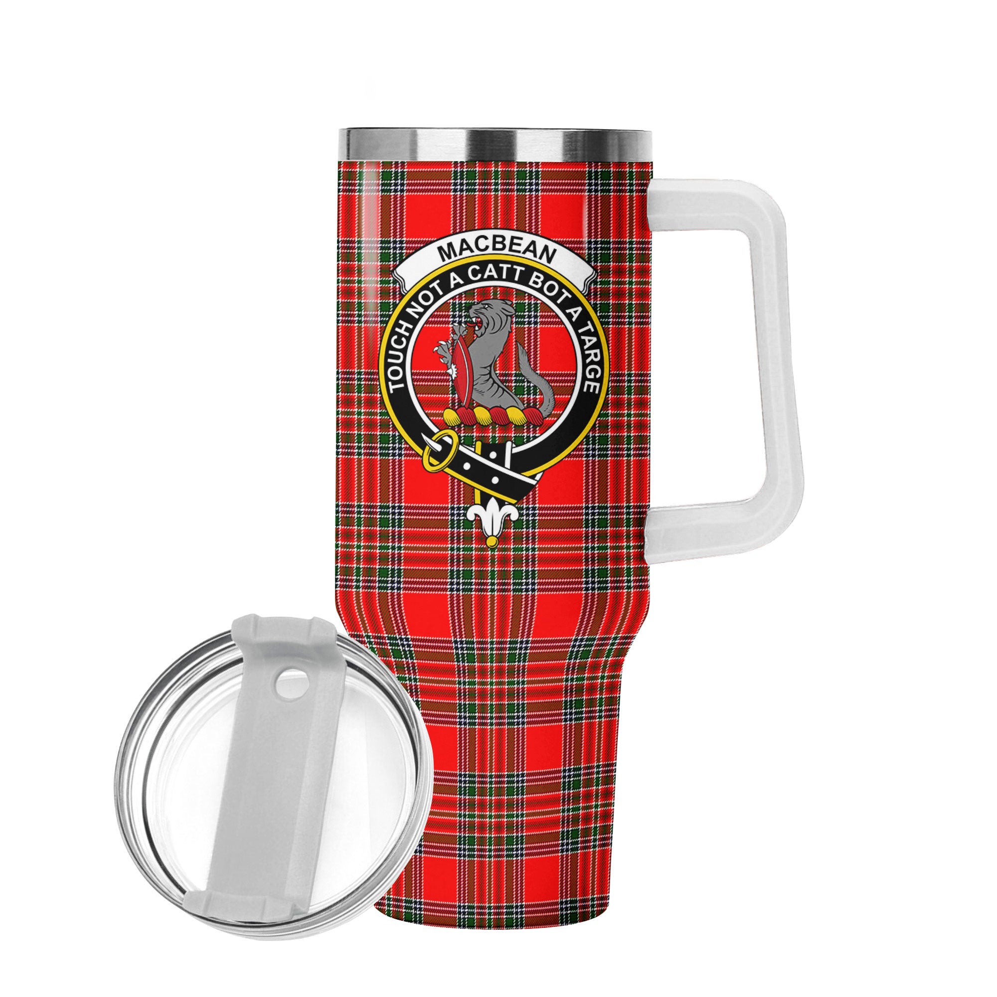 MacBean Tartan Crest 40 oz Insulated Tumbler with Handle