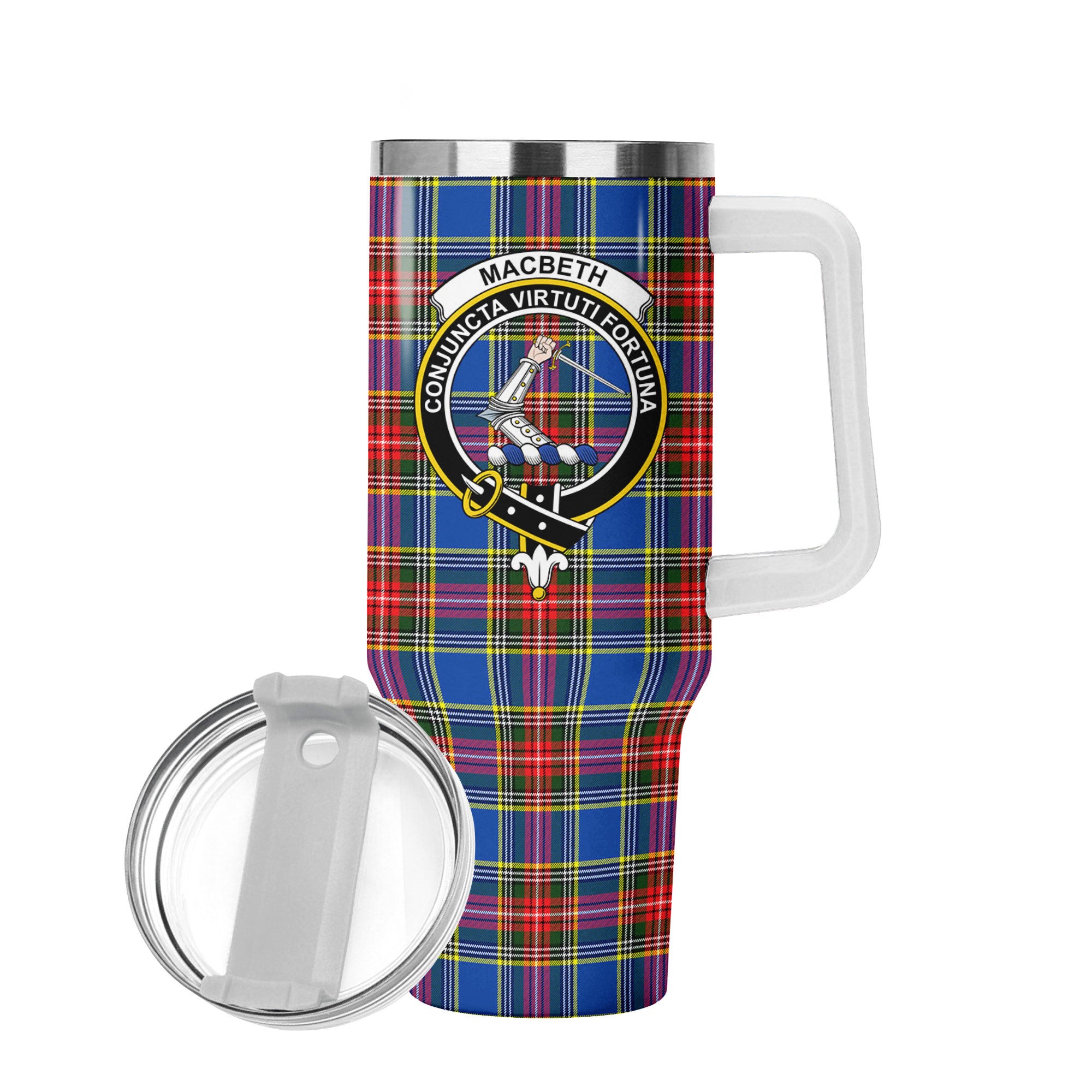MacBeth Modern Tartan Crest 40 oz Insulated Tumbler with Handle