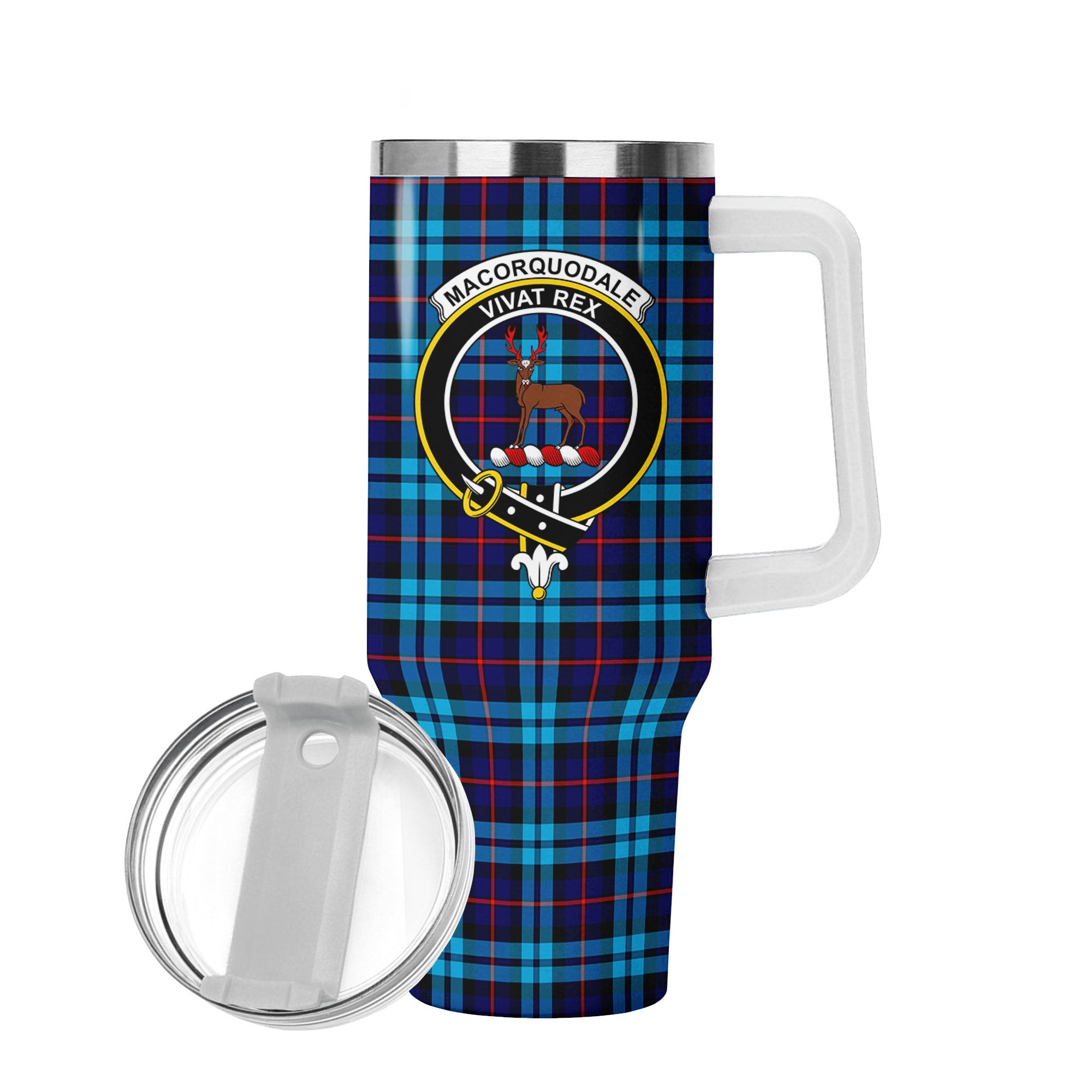 MacCorquodale Tartan Crest 40 oz Insulated Tumbler with Handle