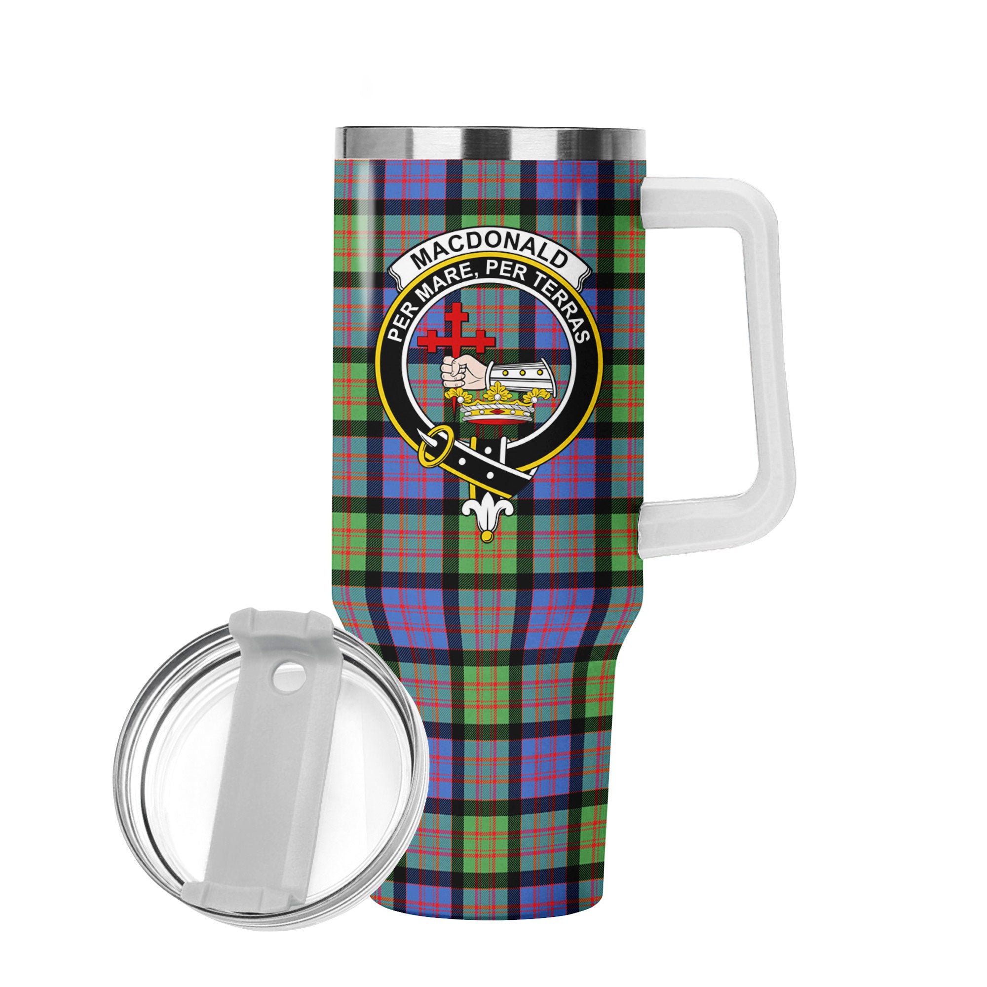 MacDonald Ancient Tartan Crest 40 oz Insulated Tumbler with Handle