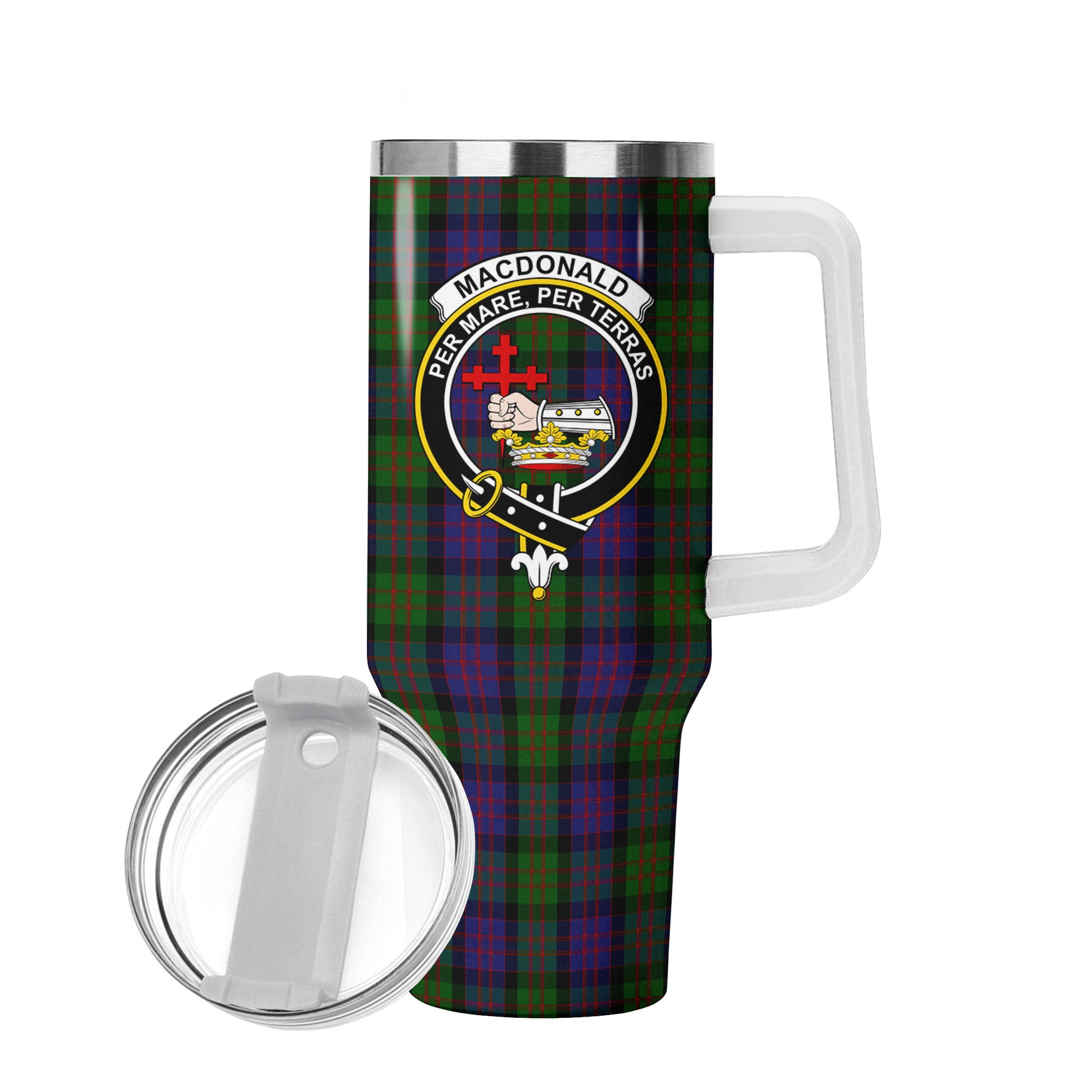 MacDonald Tartan Crest 40 oz Insulated Tumbler with Handle