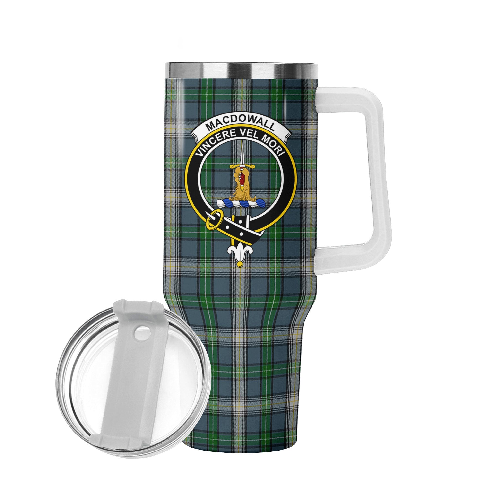 MacDowall Tartan Crest 40 oz Insulated Tumbler with Handle