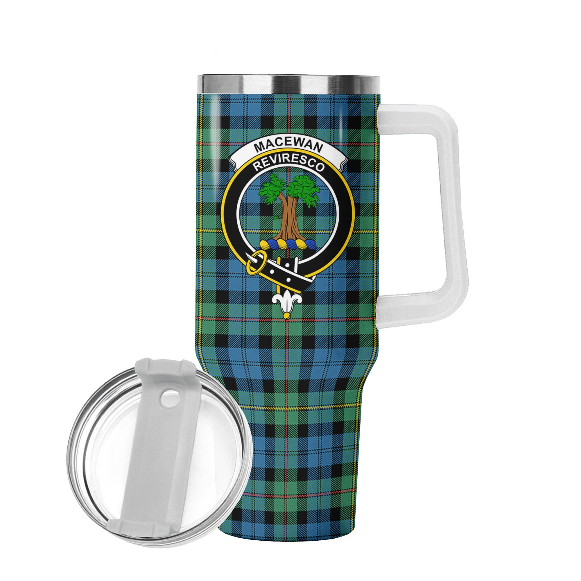 MacEwan Ancient Tartan Crest 40 oz Insulated Tumbler with Handle