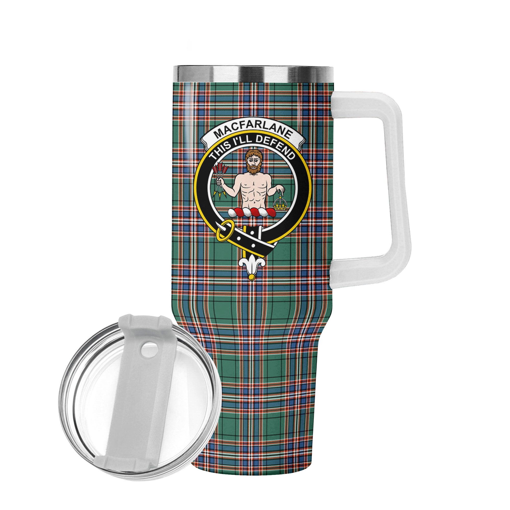 MacFarlane Hunting Ancient Tartan Crest 40 oz Insulated Tumbler with Handle