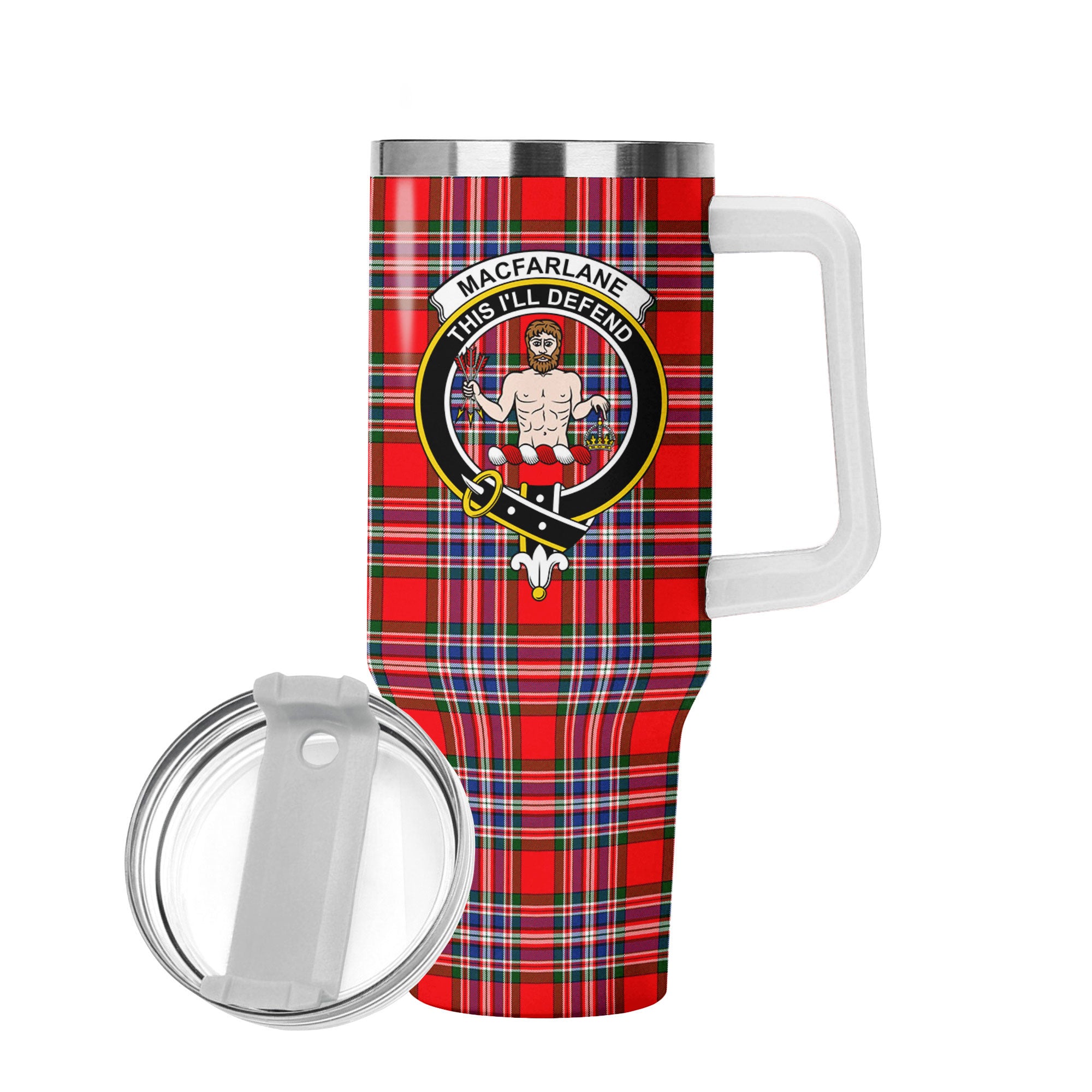 MacFarlane Modern Tartan Crest 40 oz Insulated Tumbler with Handle