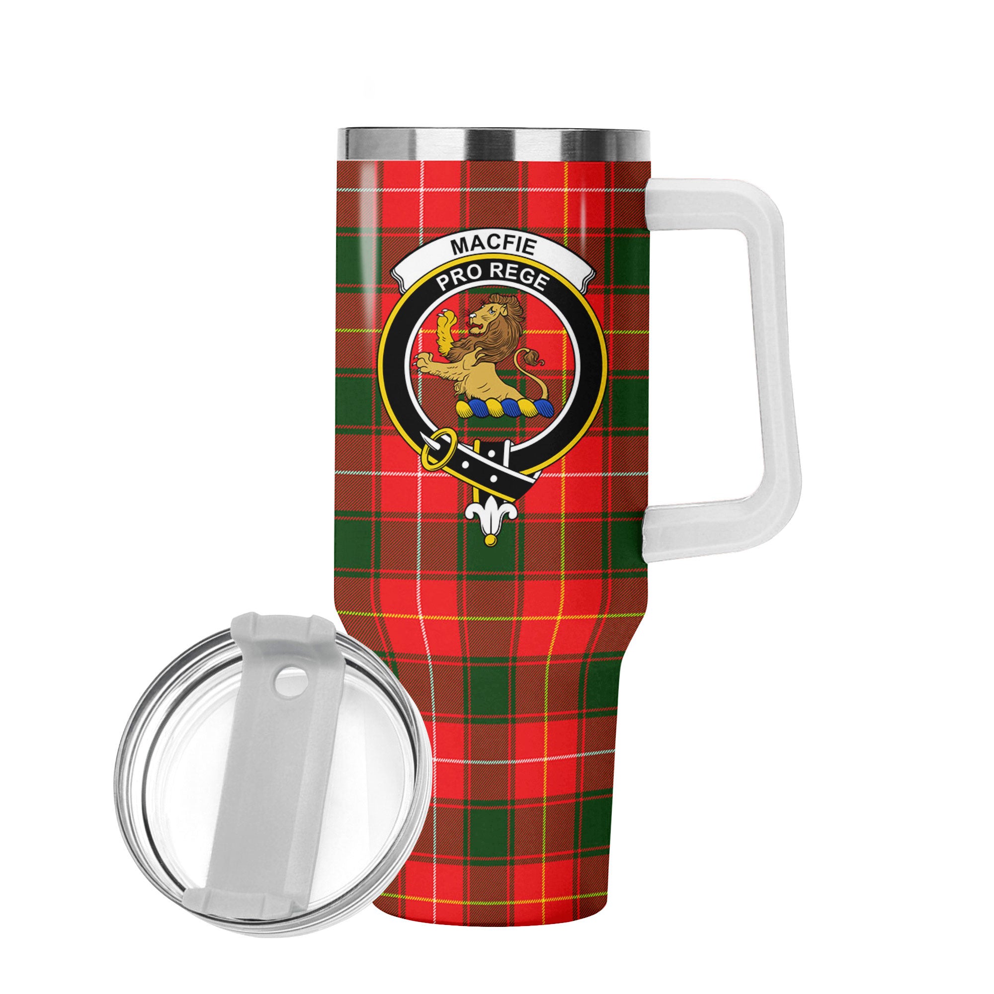 MacFie Tartan Crest 40 oz Insulated Tumbler with Handle