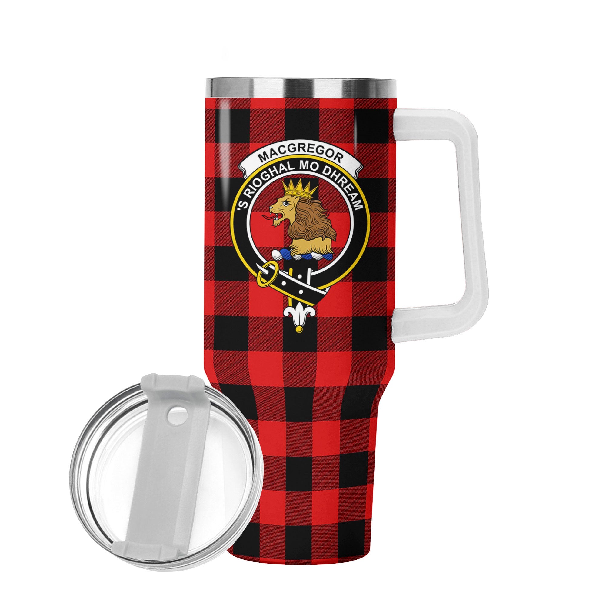 MacGregor Rob Roy Modern Tartan Crest 40 oz Insulated Tumbler with Handle