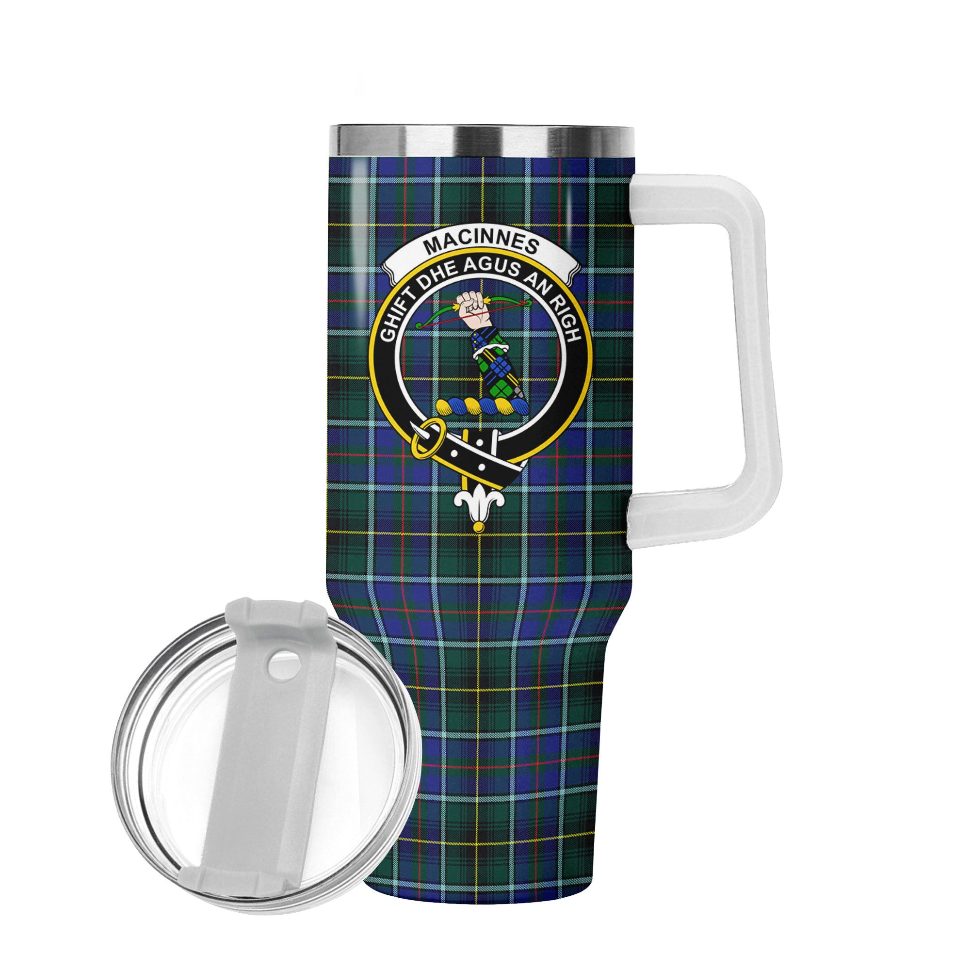 MacInnes Modern Tartan Crest 40 oz Insulated Tumbler with Handle