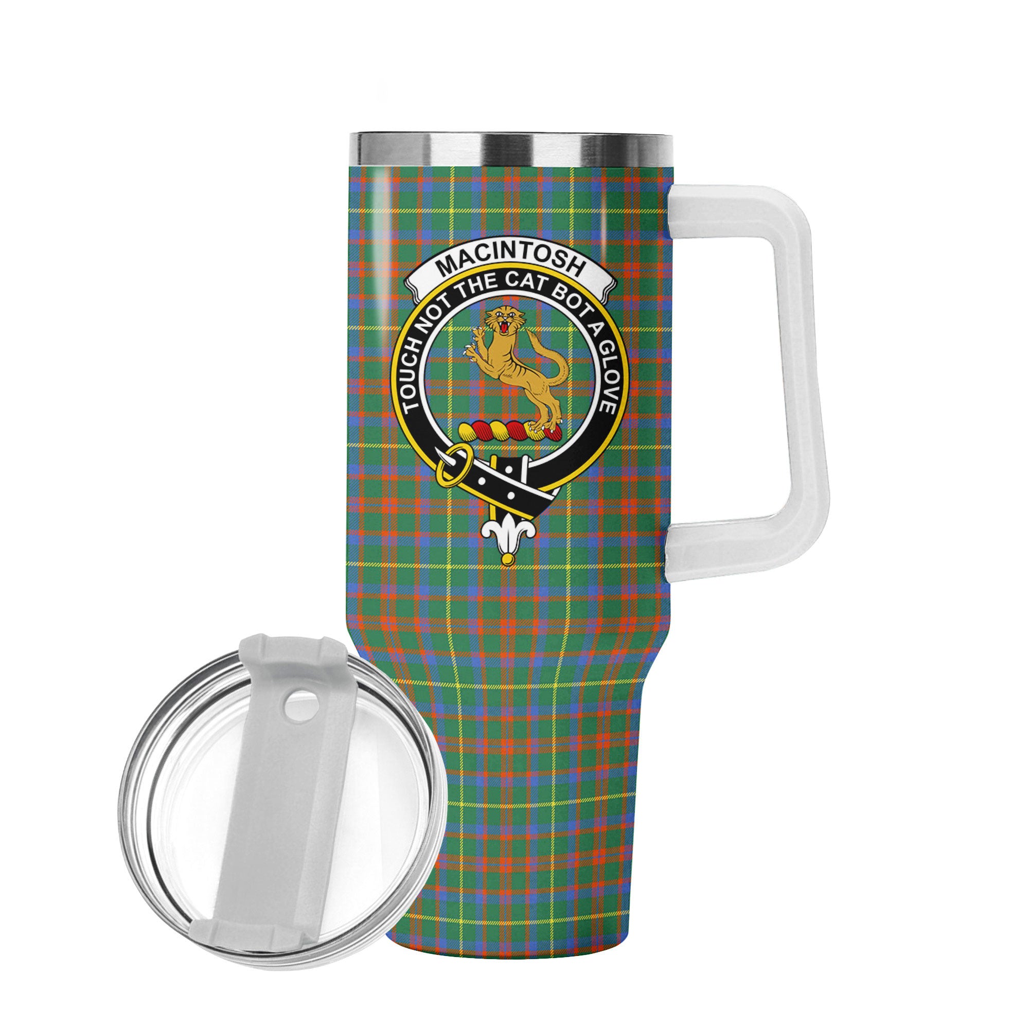 MacIntosh Hunting Ancient Tartan Crest 40 oz Insulated Tumbler with Handle