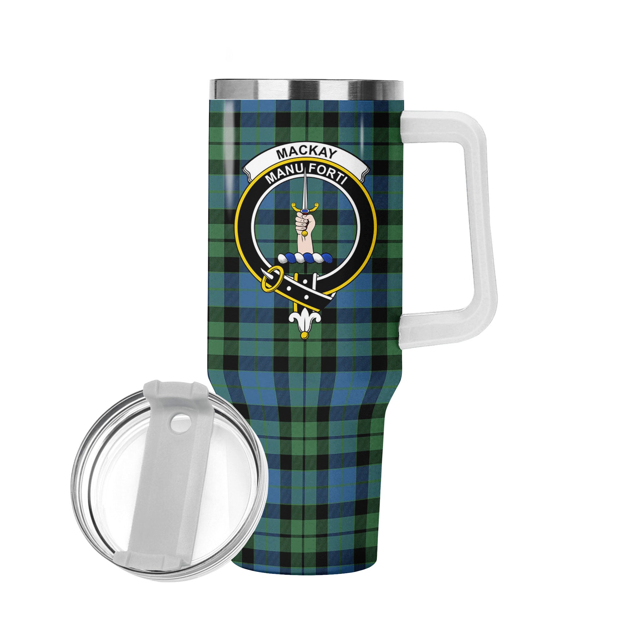 MacKay Ancient Tartan Crest 40 oz Insulated Tumbler with Handle