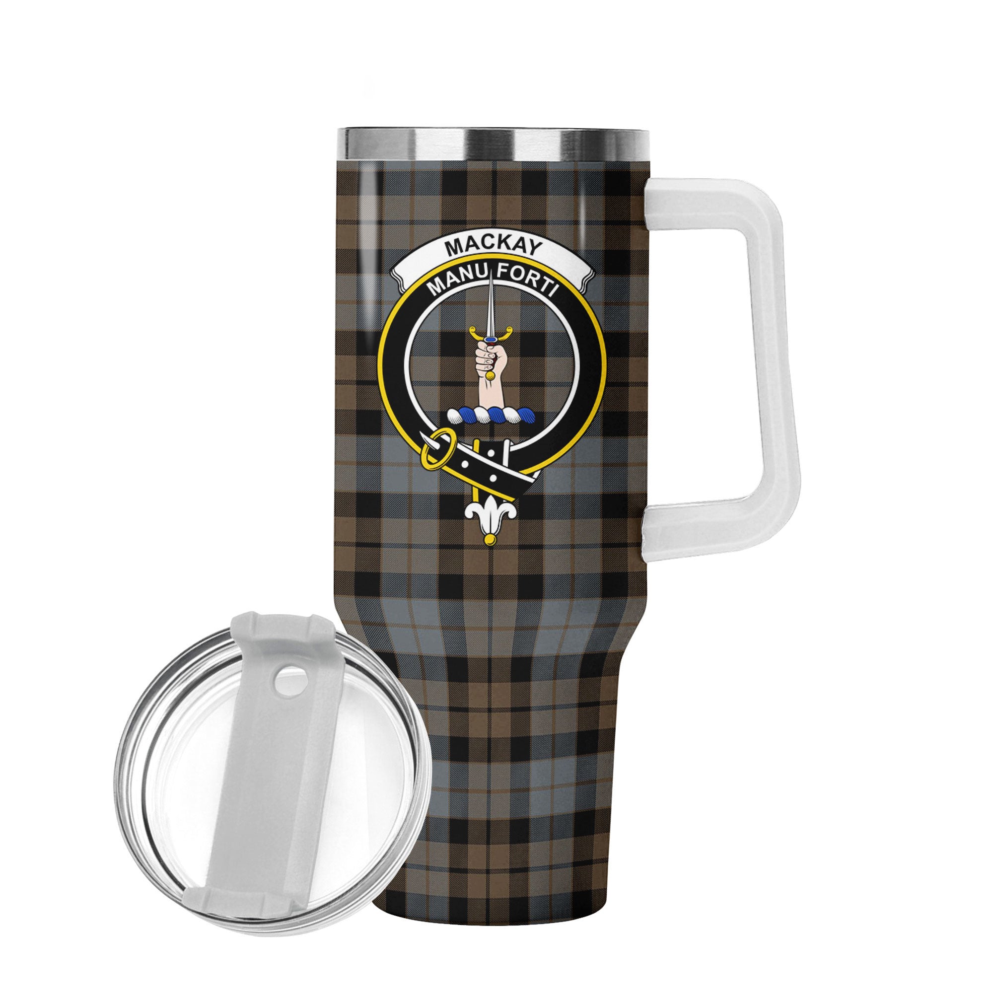 MacKay Weathered Tartan Crest 40 oz Insulated Tumbler with Handle