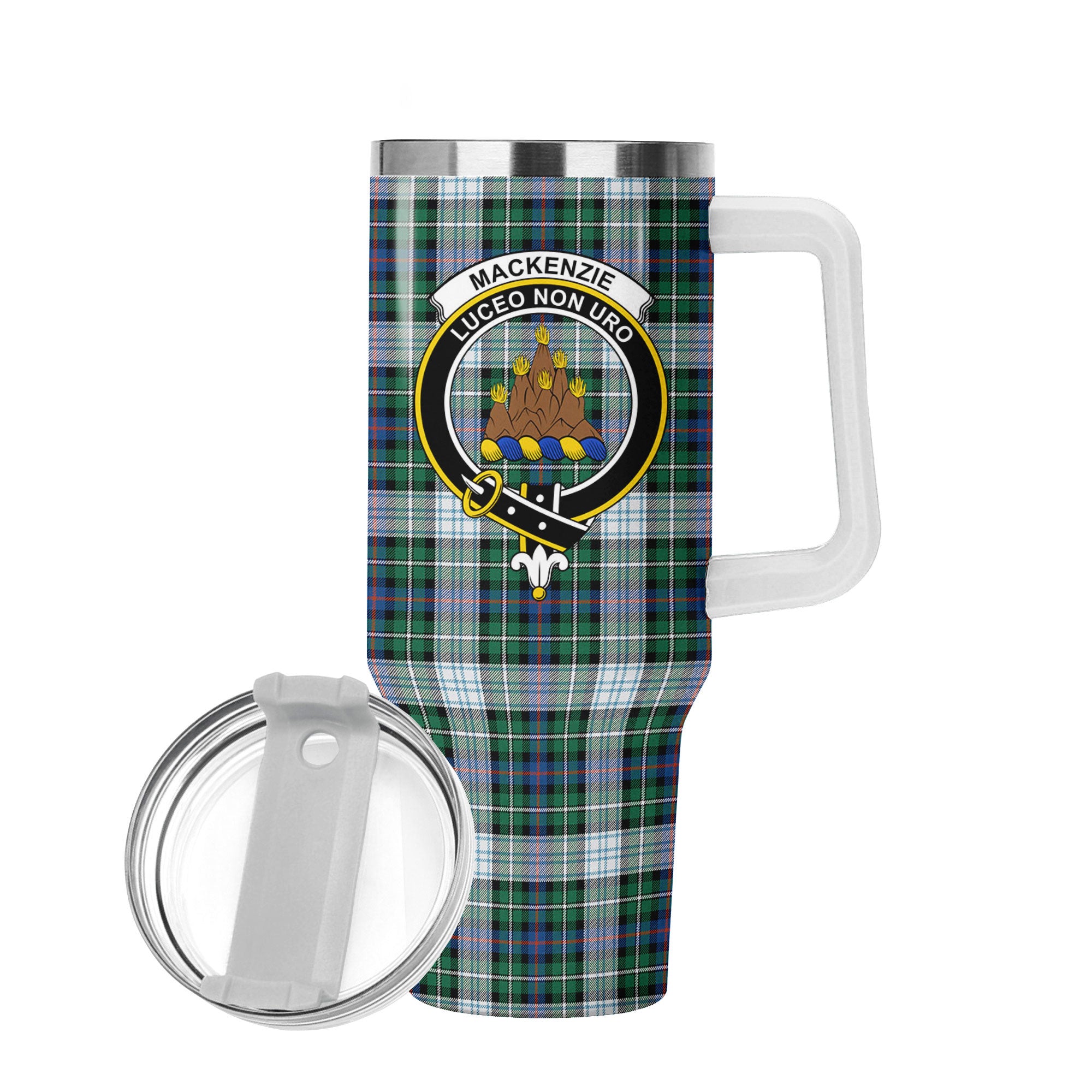 MacKenzie Dress Ancient Tartan Crest 40 oz Insulated Tumbler with Handle