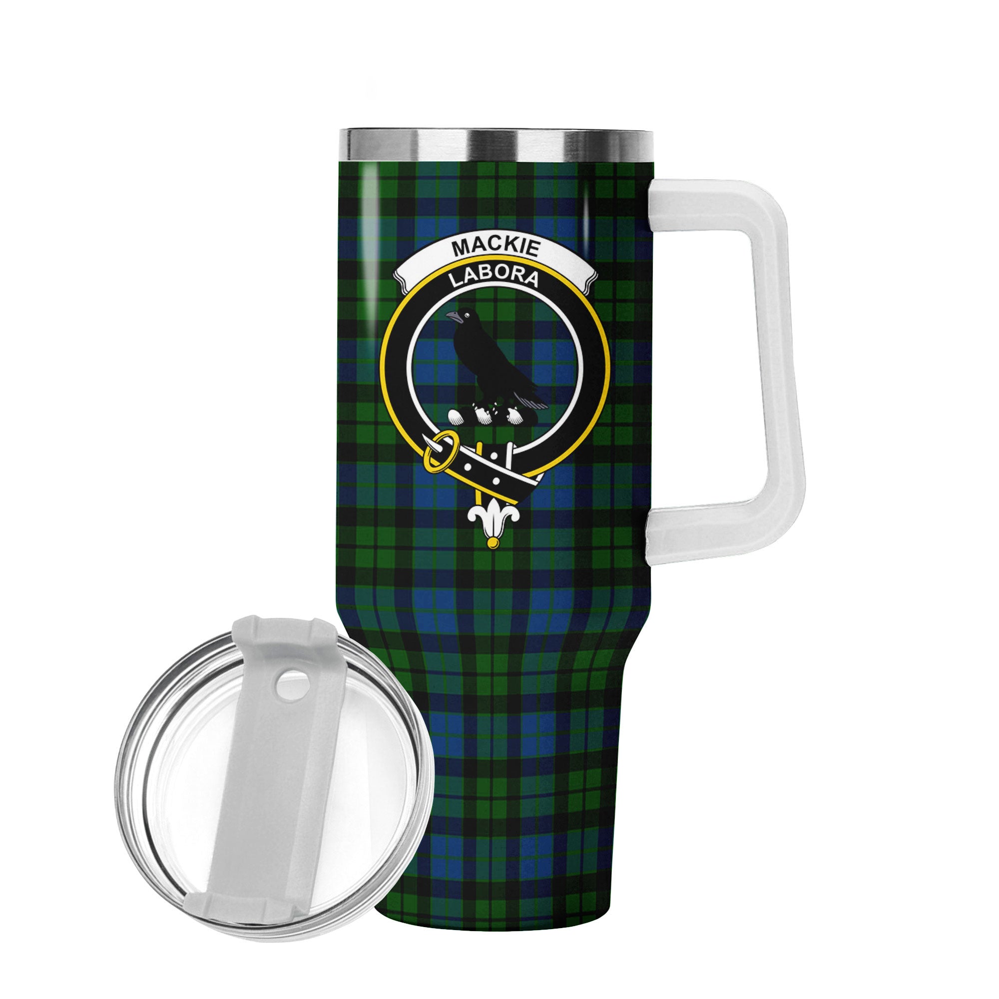 MacKie Tartan Crest 40 oz Insulated Tumbler with Handle